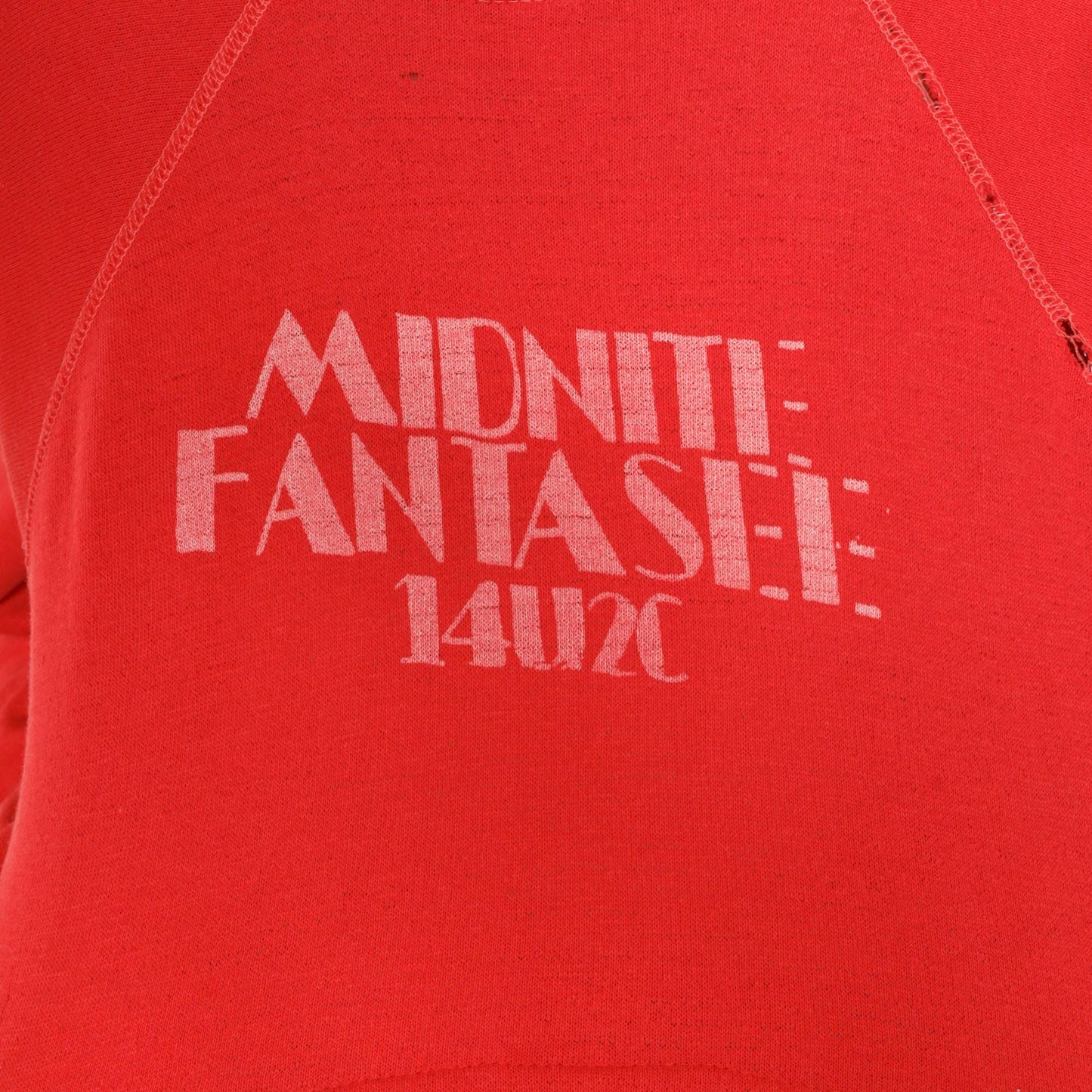 80s Red Cropped Sweatshirt Midnite Fantasee Graphic Raglan Small