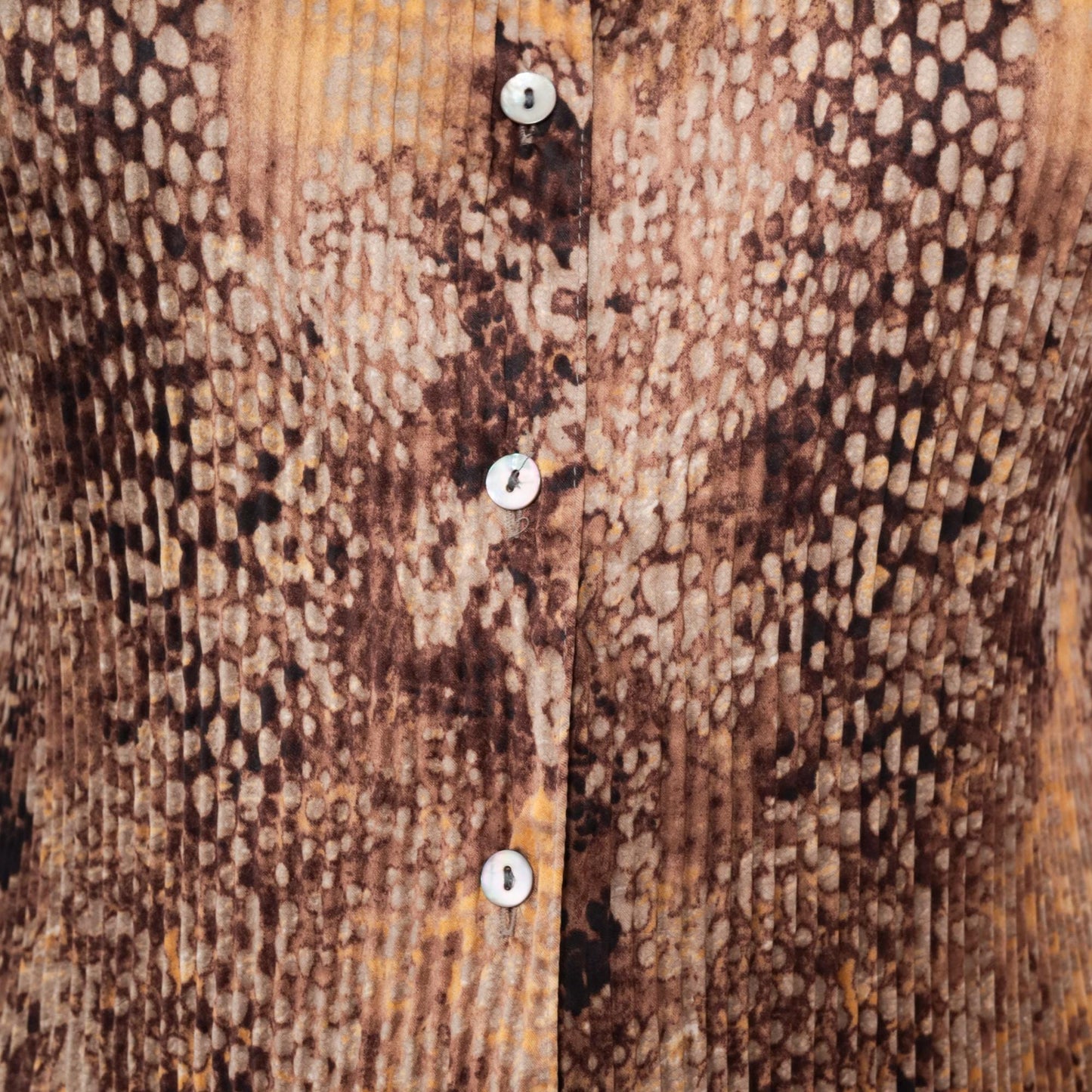 Y2K Jaclyn Smith Snake Print Blouse Brown Python Bell Sleeve Small S