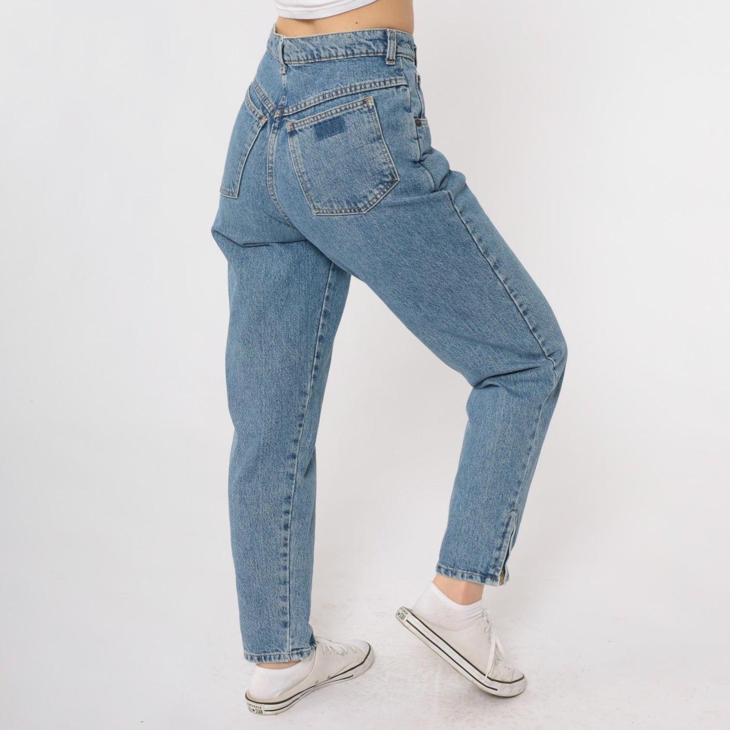 90s Palmetto's Dungarees Mom Jeans Light Blue High Waisted Small S