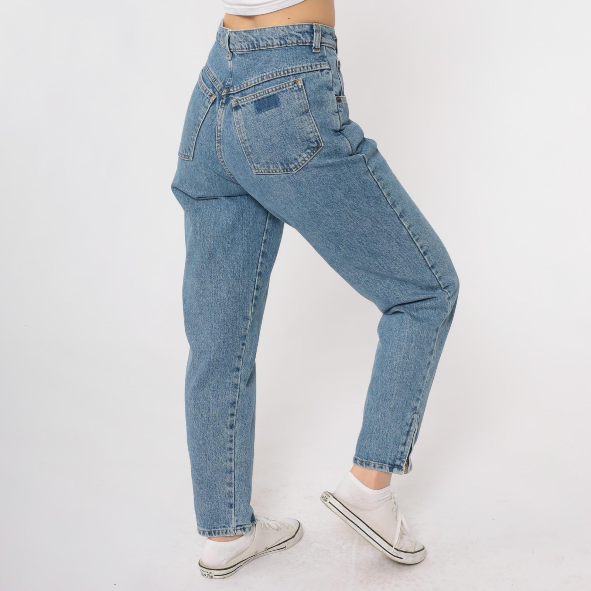 90s Palmetto's Dungarees Mom Jeans Light Blue High Waisted Small S