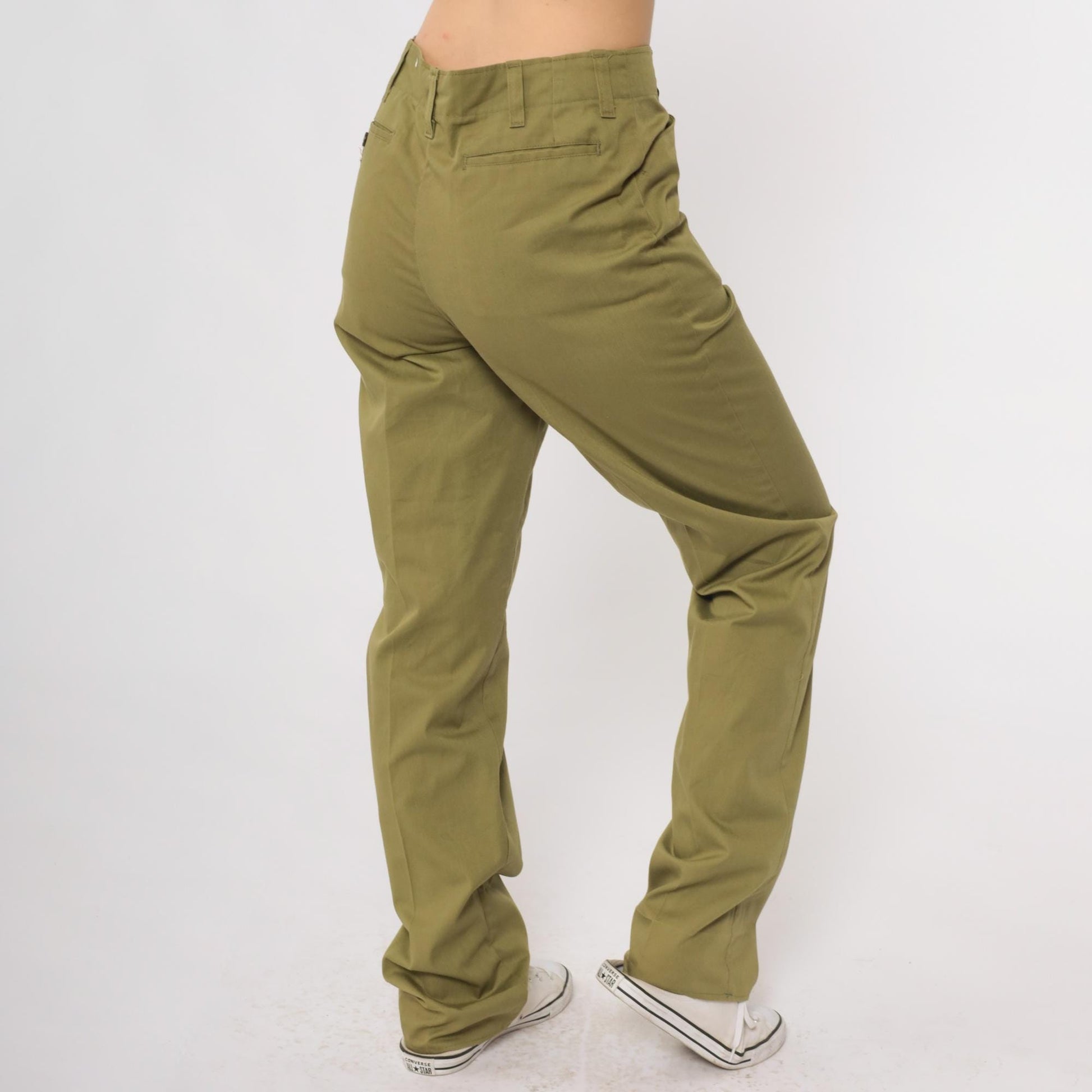 80s Boy Scouts of America Olive Green High-Waisted Straight Pants Medium
