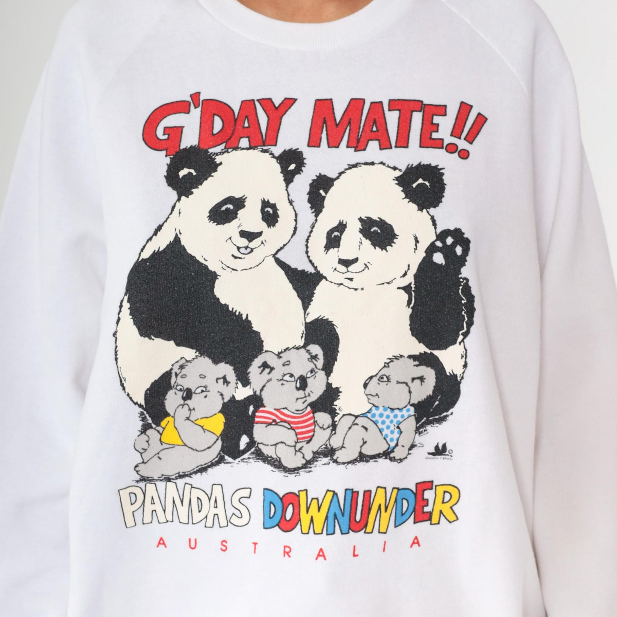 80s Australia Koala Sweatshirt Pandas Down Under Graphic Pullover Medium