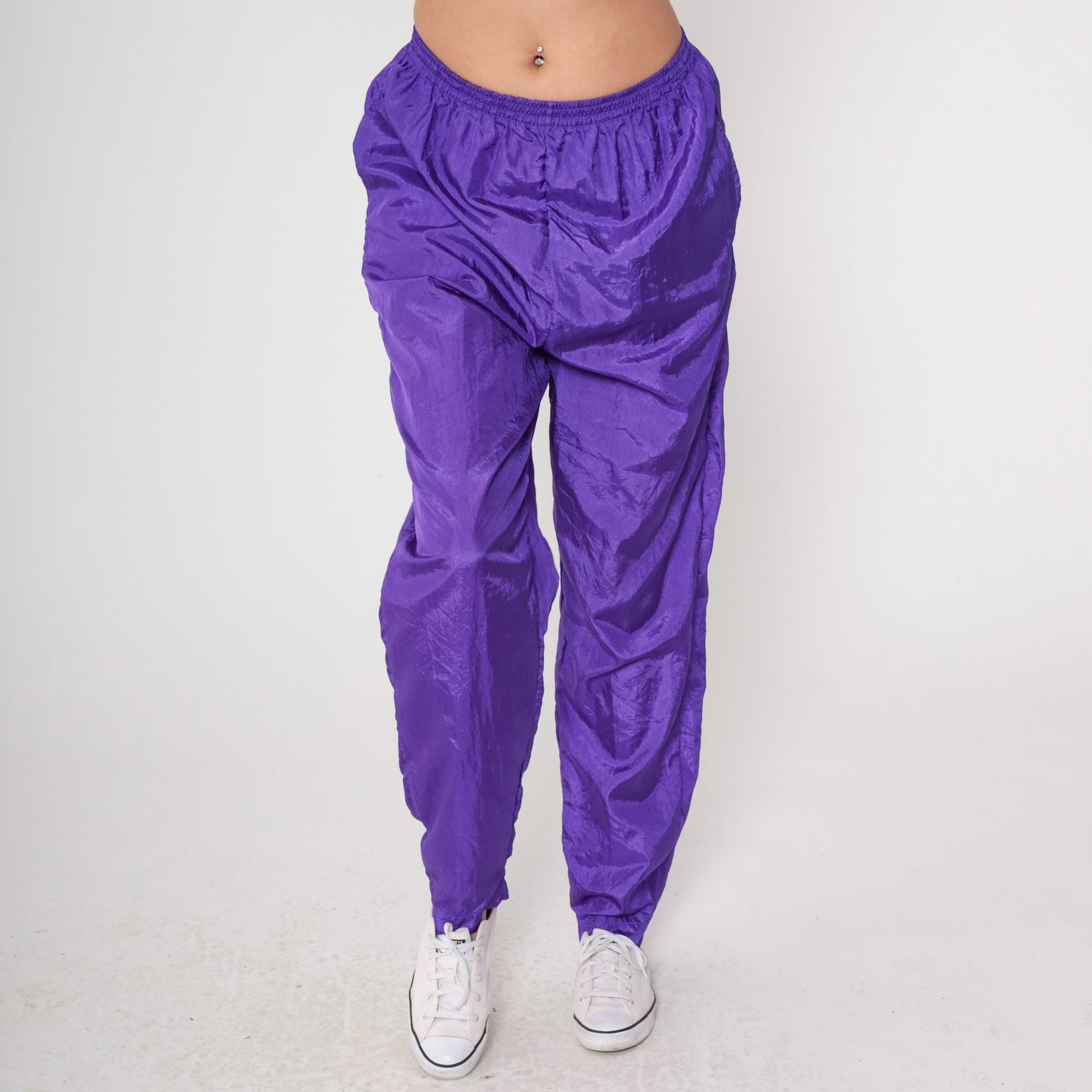 90s Purple Satin Tracksuit Quilted Bomber Jacket Track Pants Large