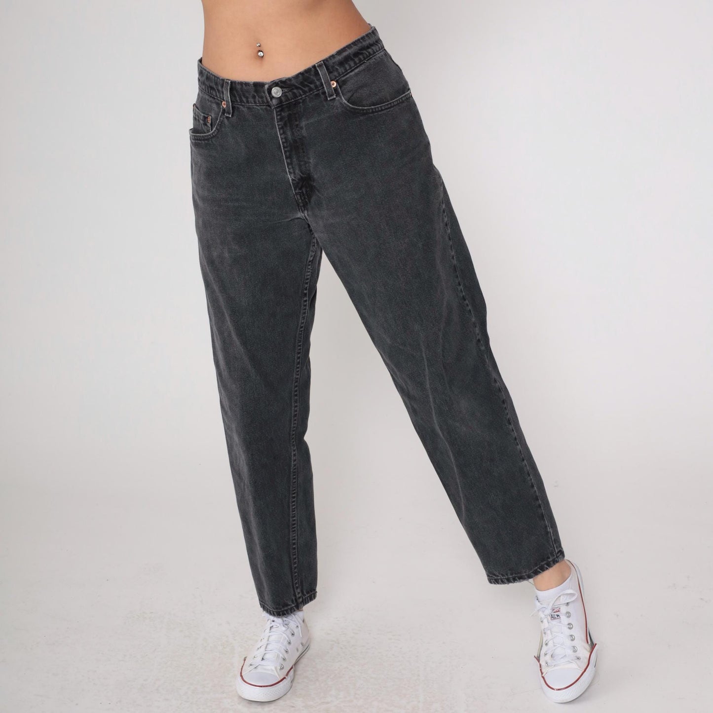 90s Levi's 560 Black Denim Jeans High Waist Relaxed Fit 32x30