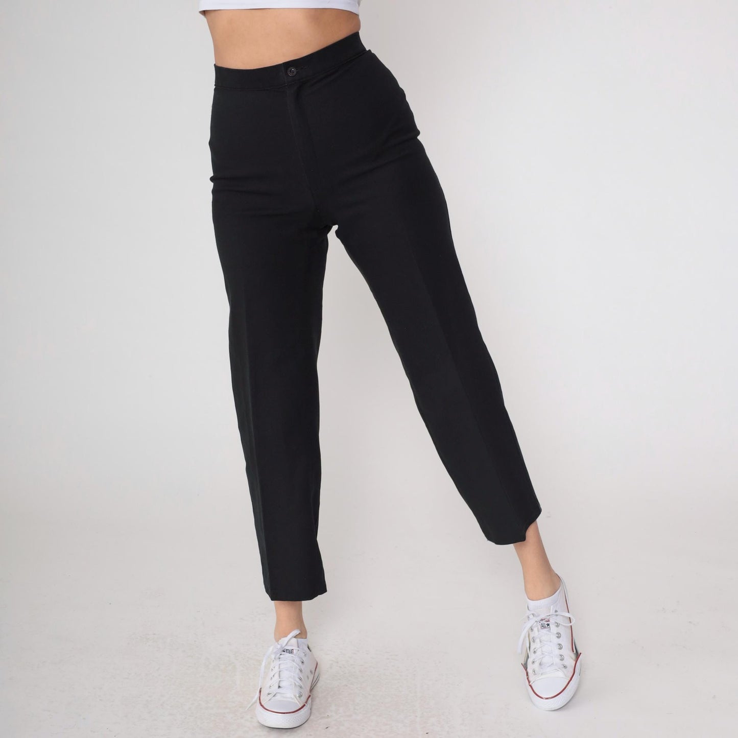 70s Levi's Bend Over Black High-Waist Straight-Leg Trousers Small