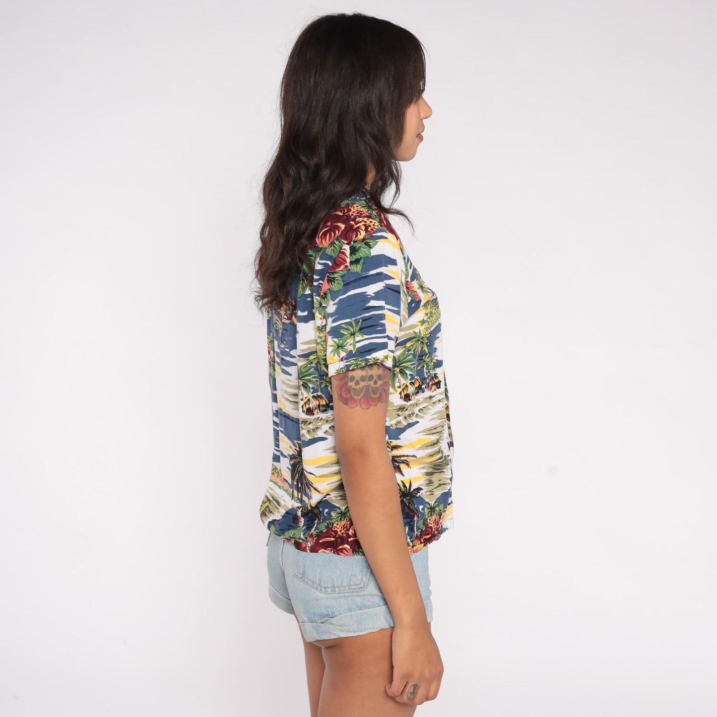 Y2K Hilo Hattie Hawaiian Shirt Island Print Button Front Medium