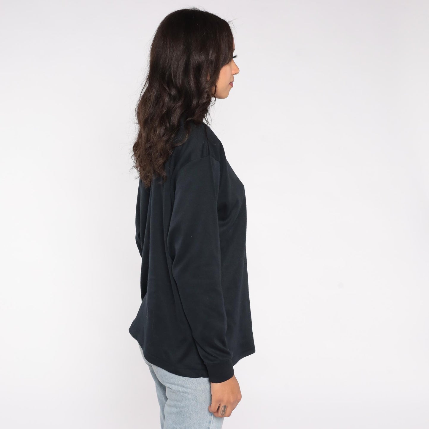 90s Bobbie Brooks Black Turtleneck Cotton Blend Long Sleeve Extra Large XL