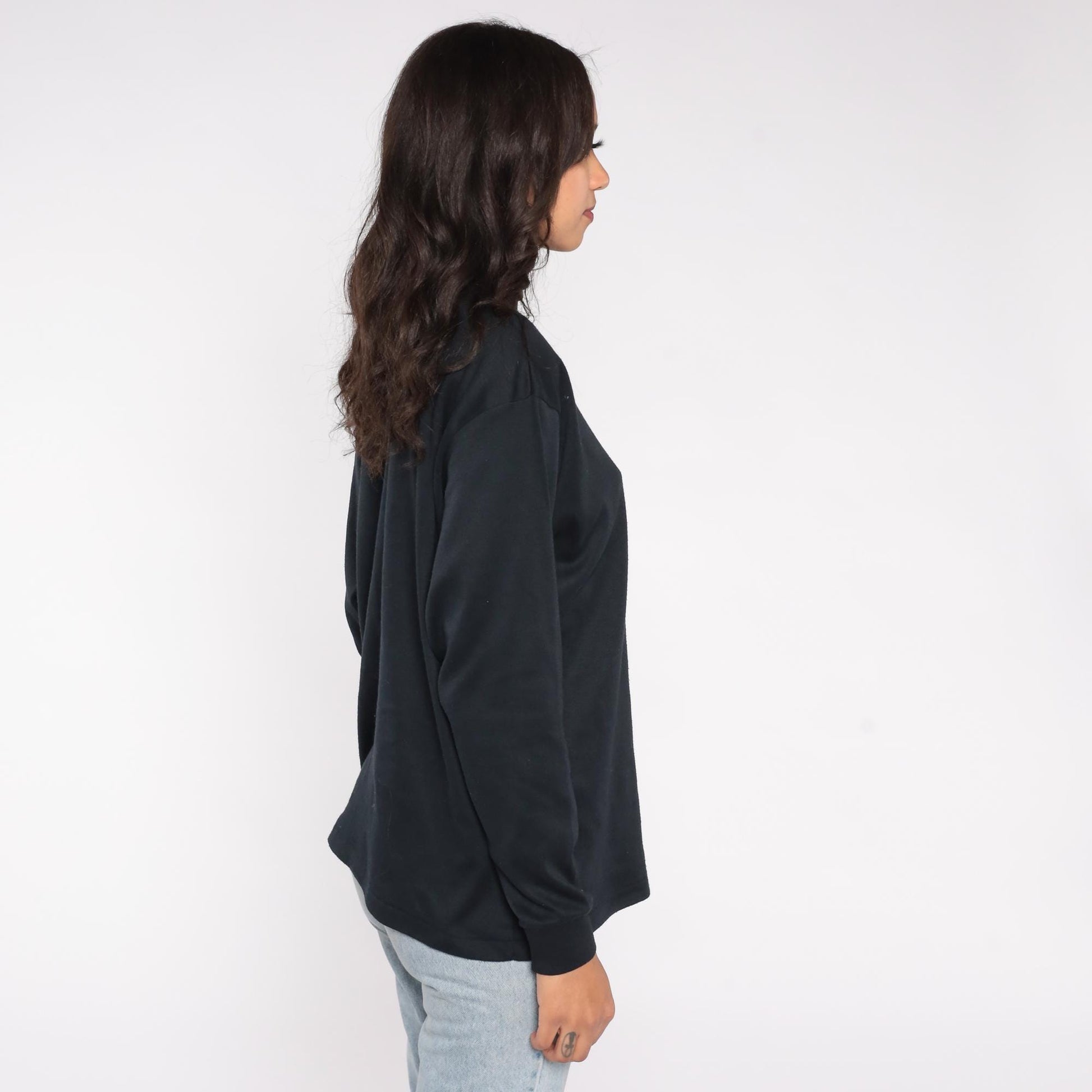 90s Bobbie Brooks Black Turtleneck Cotton Blend Long Sleeve Extra Large XL