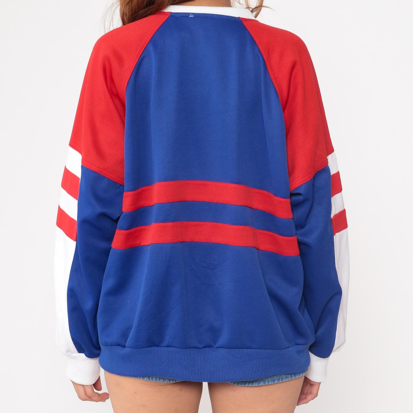 80s MacGregor Track Jacket Royal Blue Striped Zip Sweatshirt Extra Large