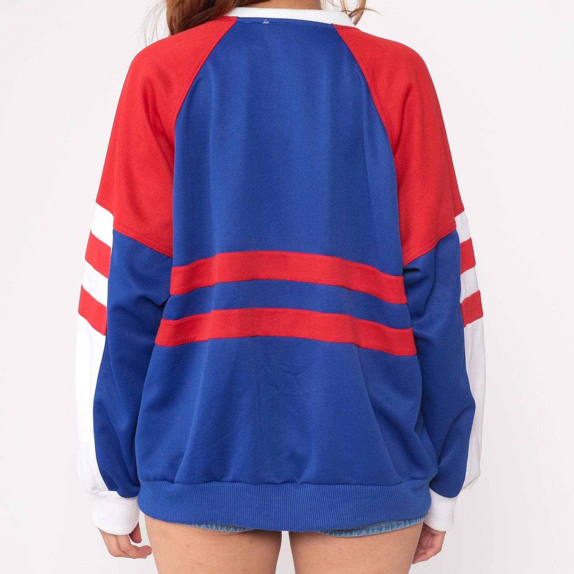 80s MacGregor Track Jacket Royal Blue Striped Zip Sweatshirt Extra Large