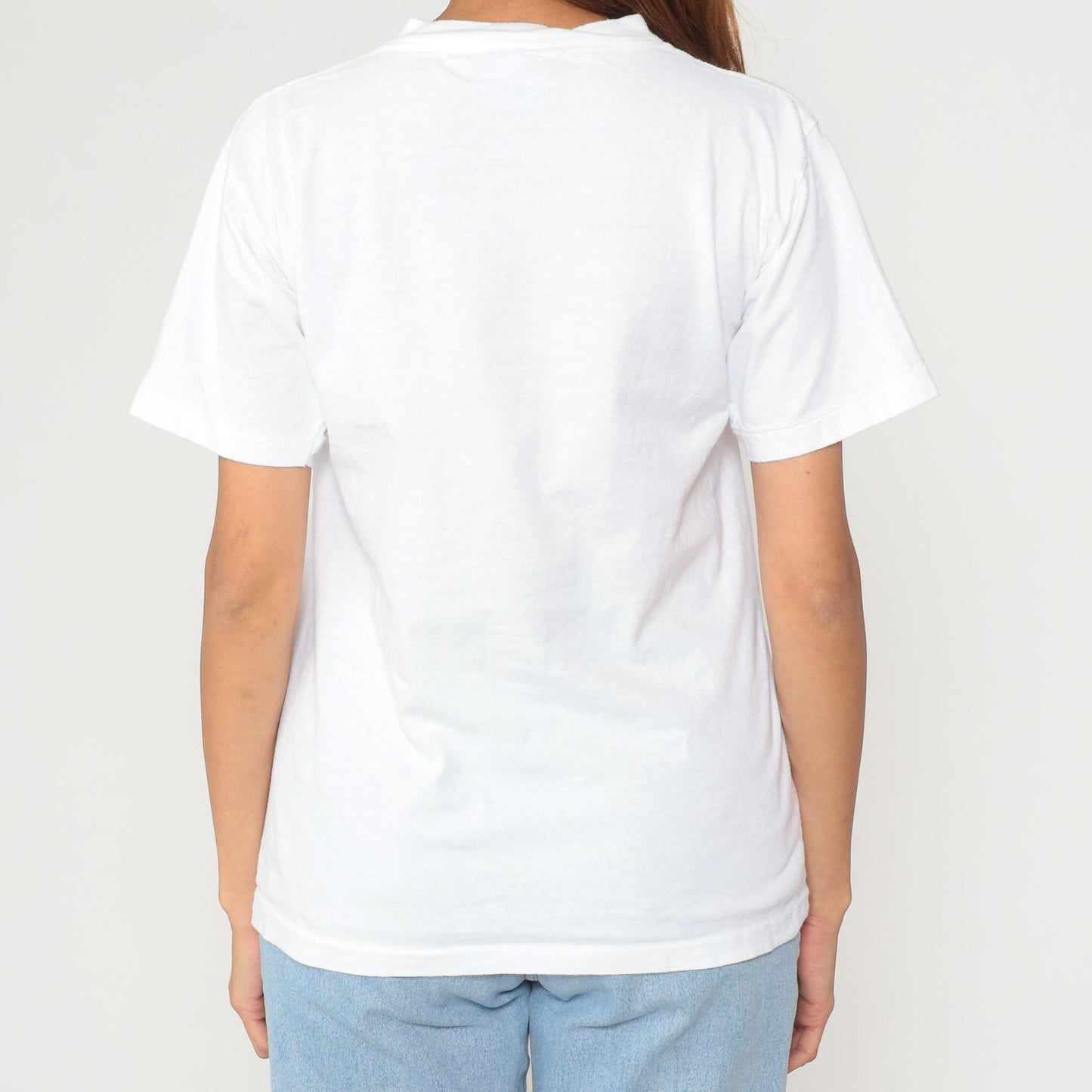 90s Oneita Peabody Kansas Western Town Graphic Tee White Cotton Medium