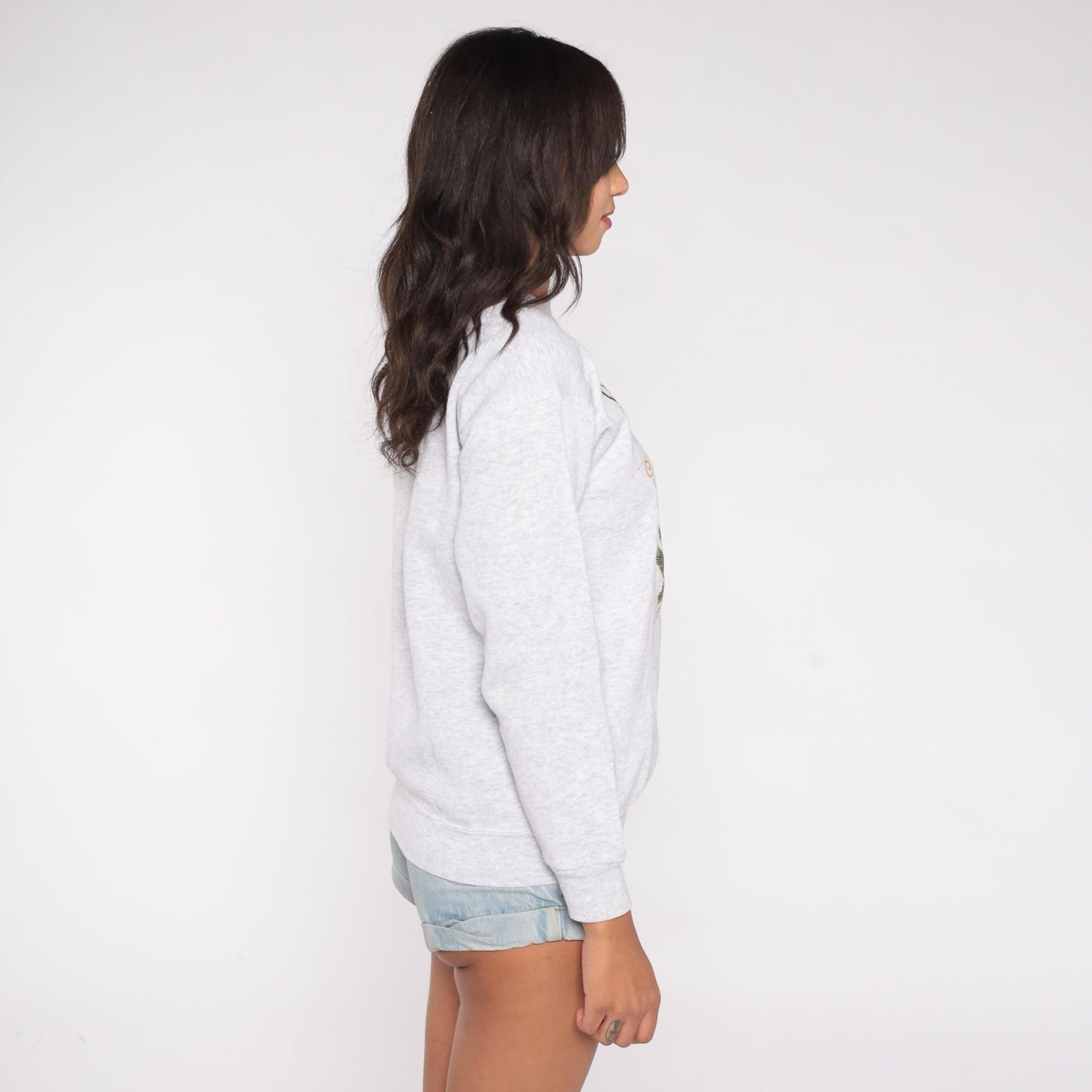 90s Murina Washington Graphic Sweatshirt Mountain Print Grey Small