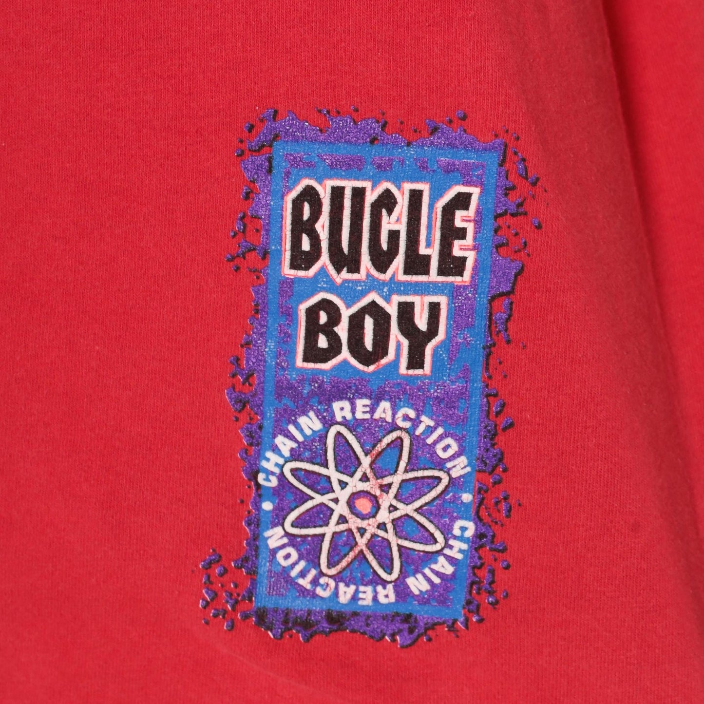 90s Bugle Boy Active Red Tank Top Chain Reaction Atom Graphic Small