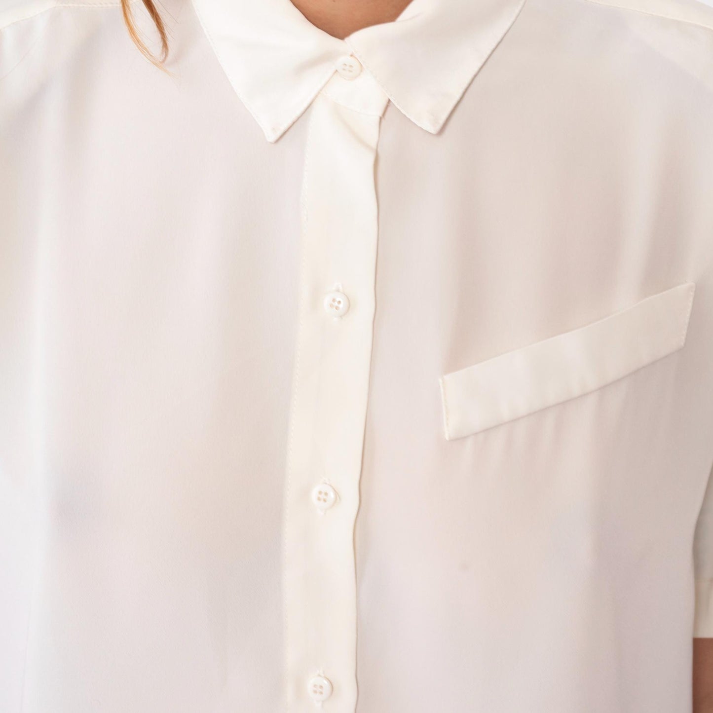 90s Heritage Road White Shirt Short Sleeve Pointed Collar Chest Pocket Medium