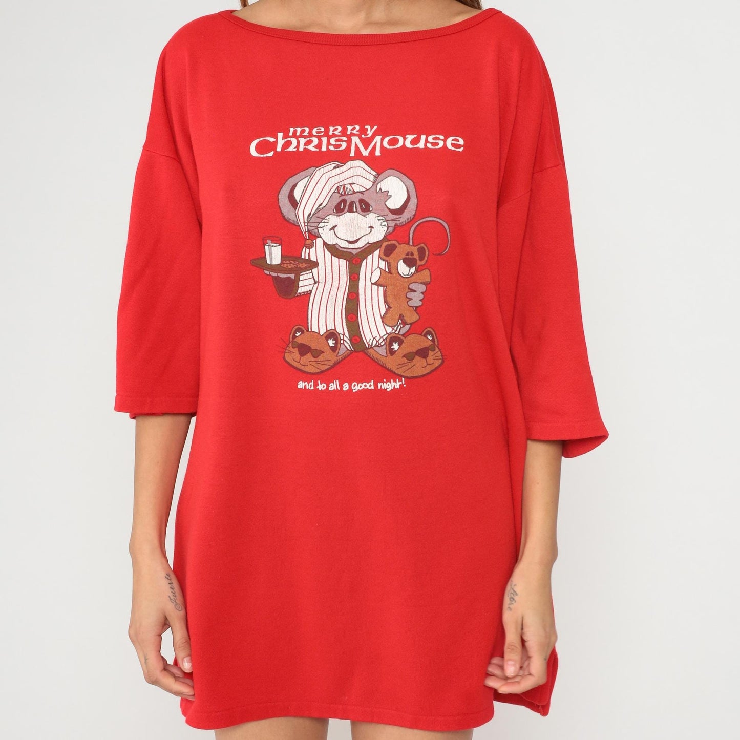 90s Heartland Good Stuff Chrismouse Red Nightgown Cotton Medium