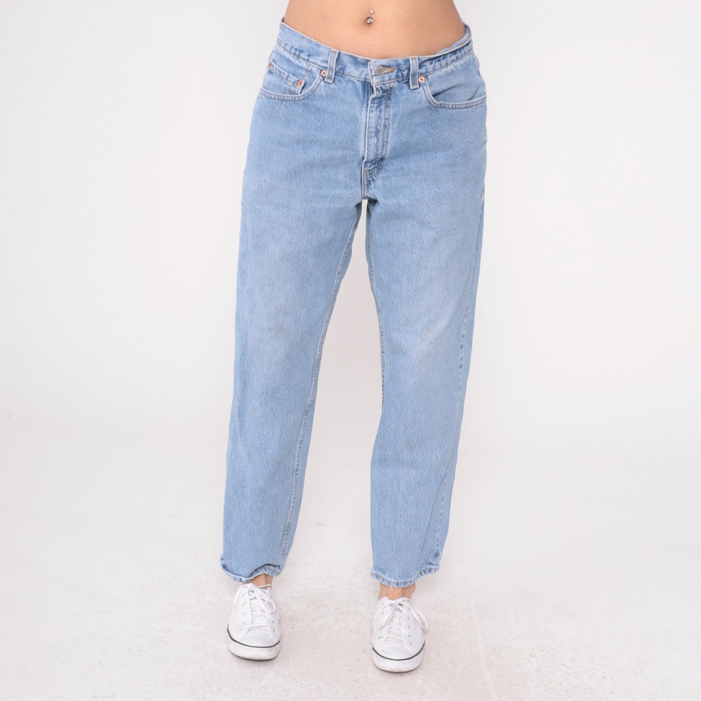 90s Levi's 550 Light Blue Denim Jeans Relaxed Fit Straight Leg 34x30