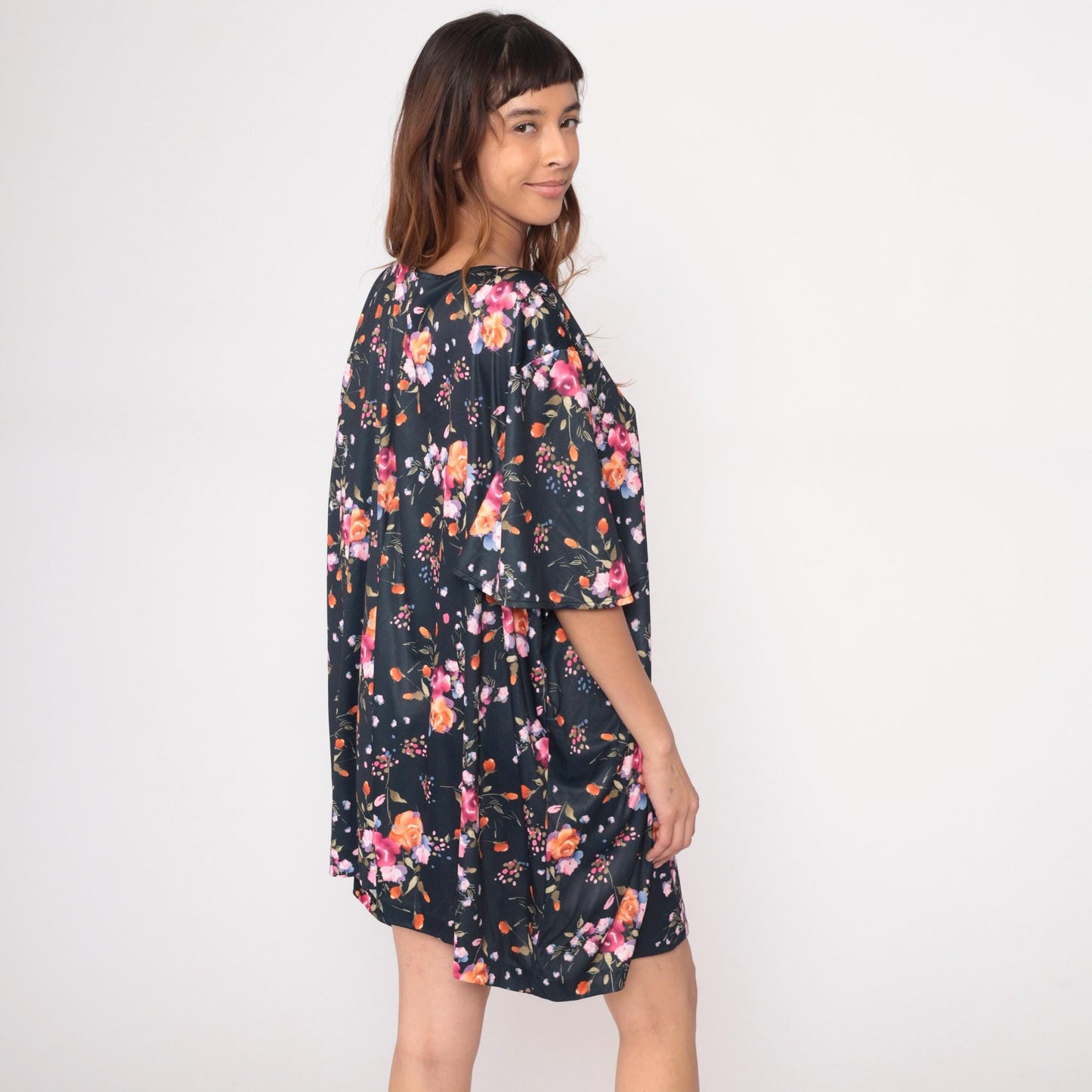 90s Only Necessities Floral Mini Dress V-Neck Empire Waist Plus Size 5X