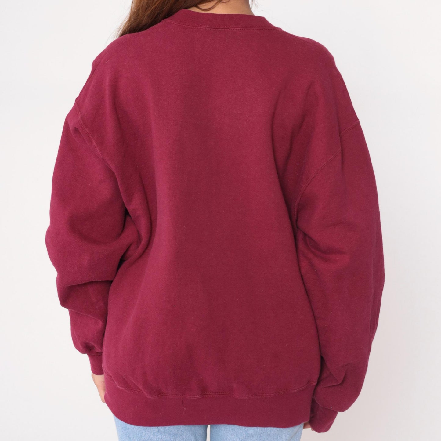 90s Fruit of the Loom Dog Life Lessons Sweatshirt Burgundy Large