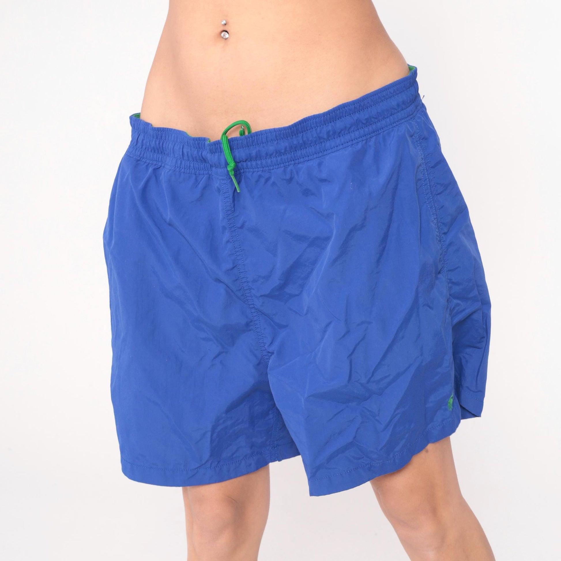 Polo Ralph Lauren 90s Blue Swim Trunks Drawstring Board Shorts Extra Large XL
