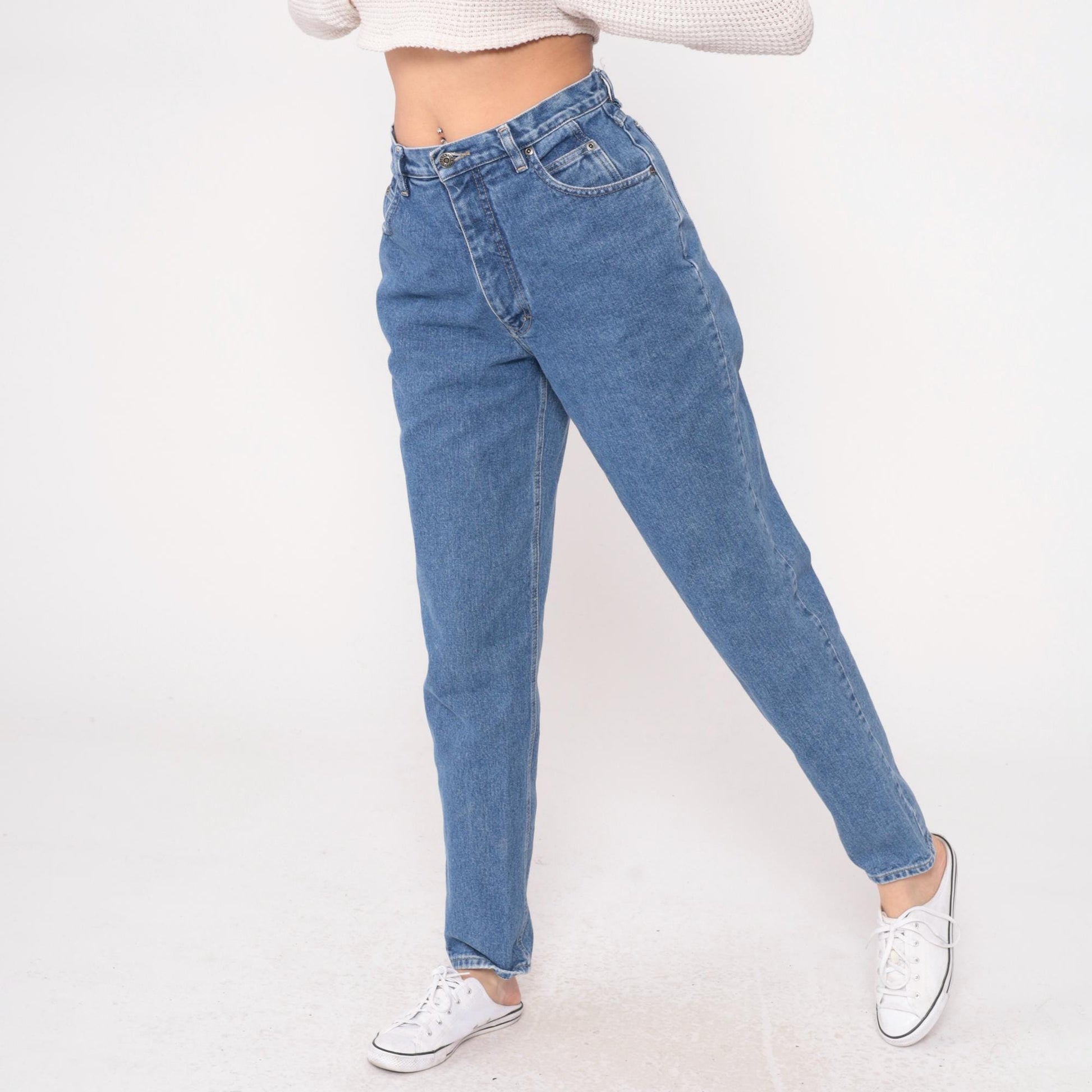 90s Gloria Vanderbilt High Waisted Straight Leg Jeans Medium Wash Blue Medium