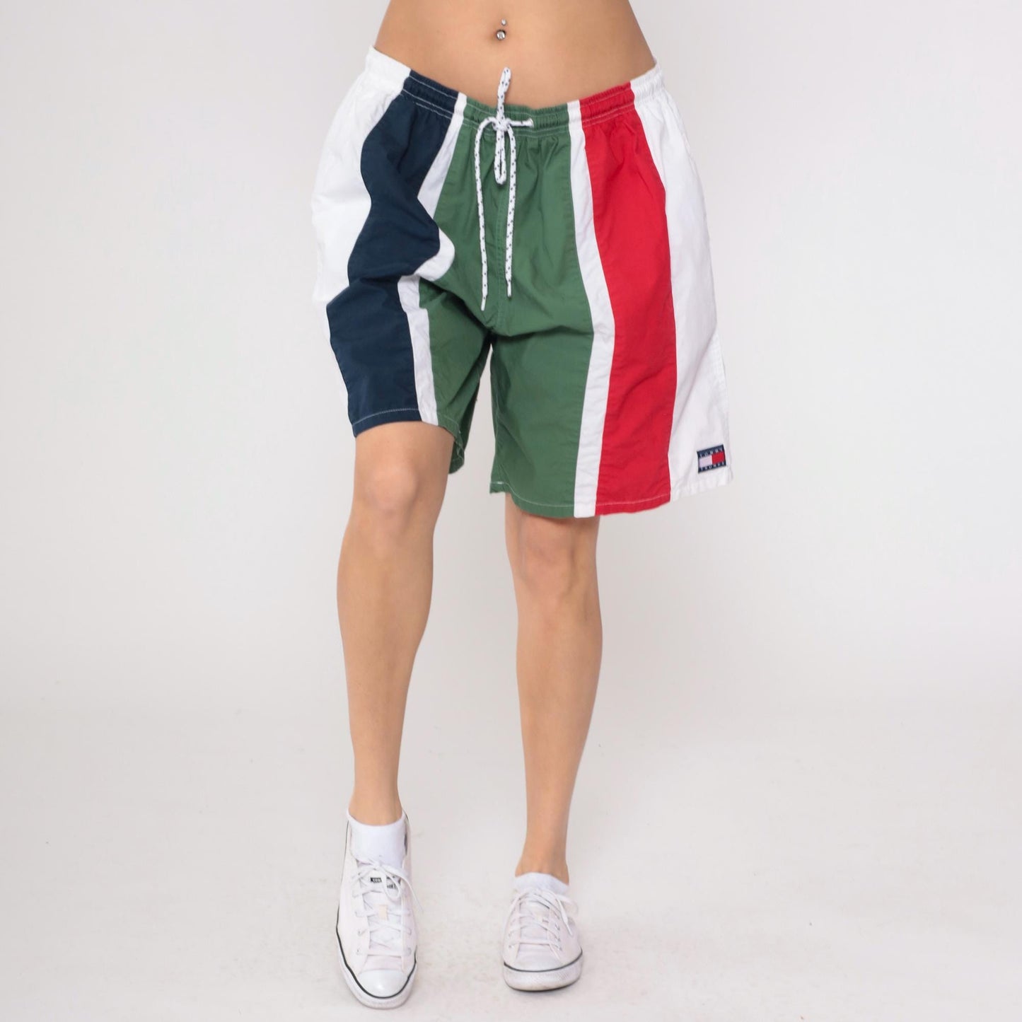 Tommy Hilfiger Y2K Colorblock Swim Shorts Navy Red Green White Extra Large XL