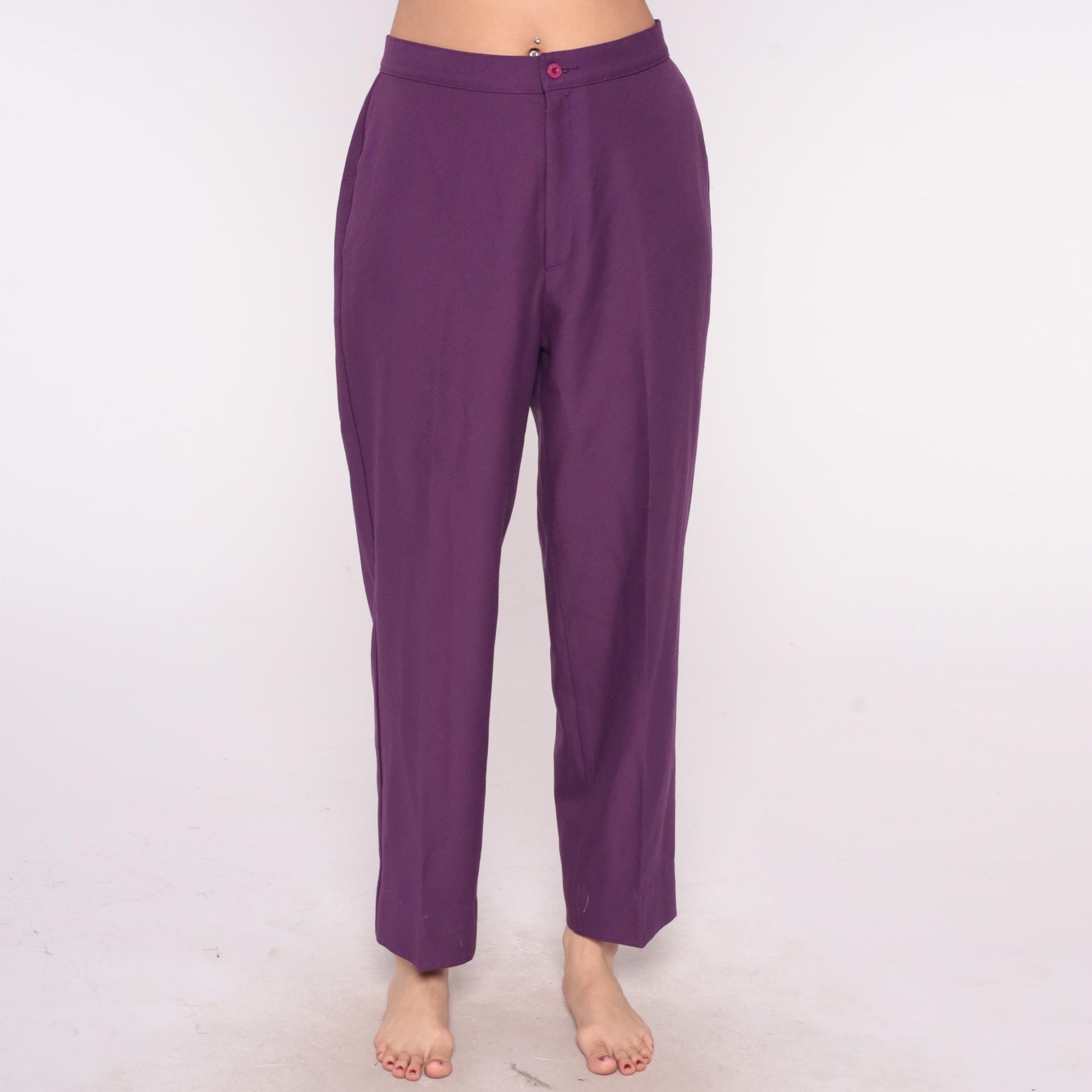 70s Levi's Bend Over Purple High Waisted Trousers Straight Leg Medium M