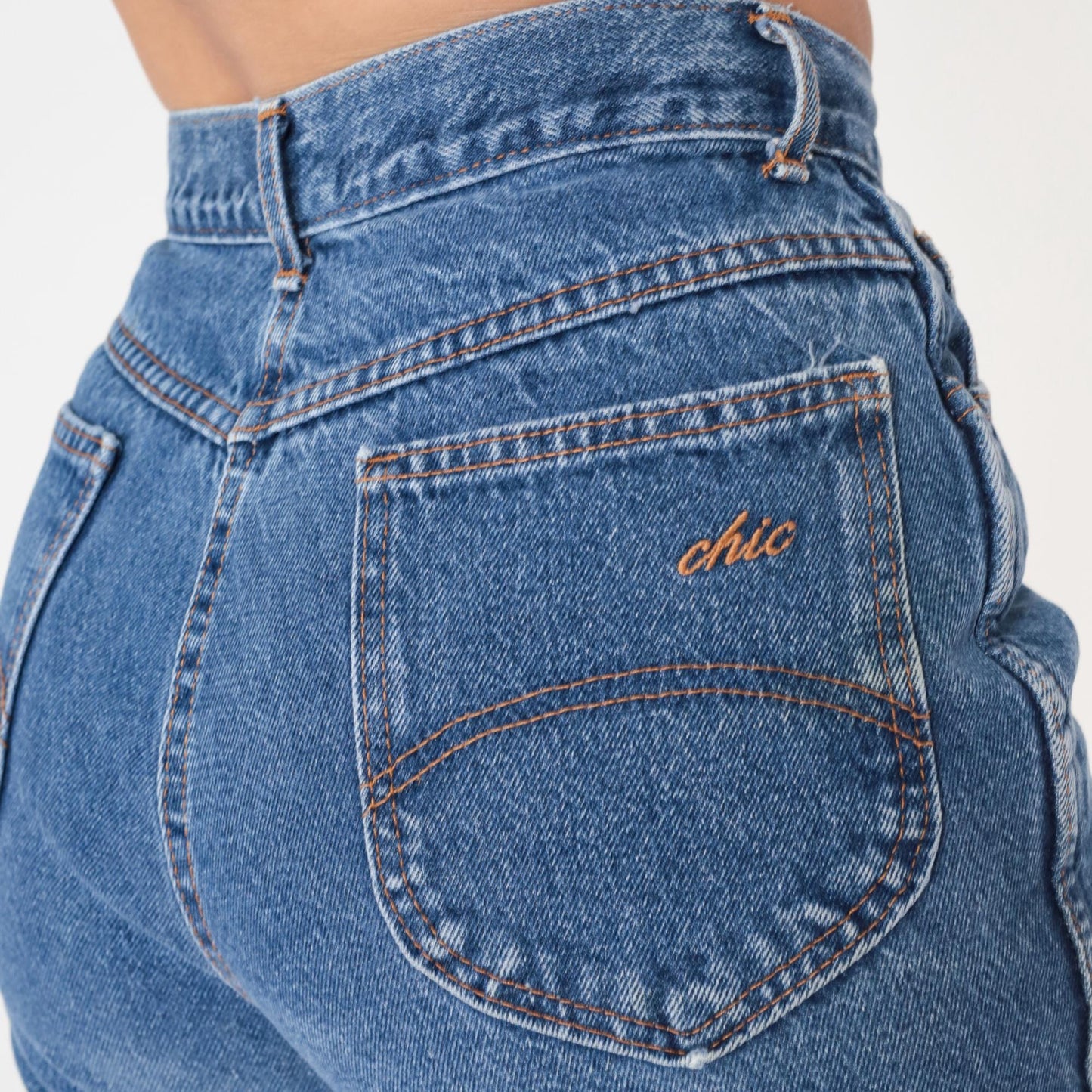 90s Chic High-Waisted Straight Leg Jeans Medium Blue Denim Medium M