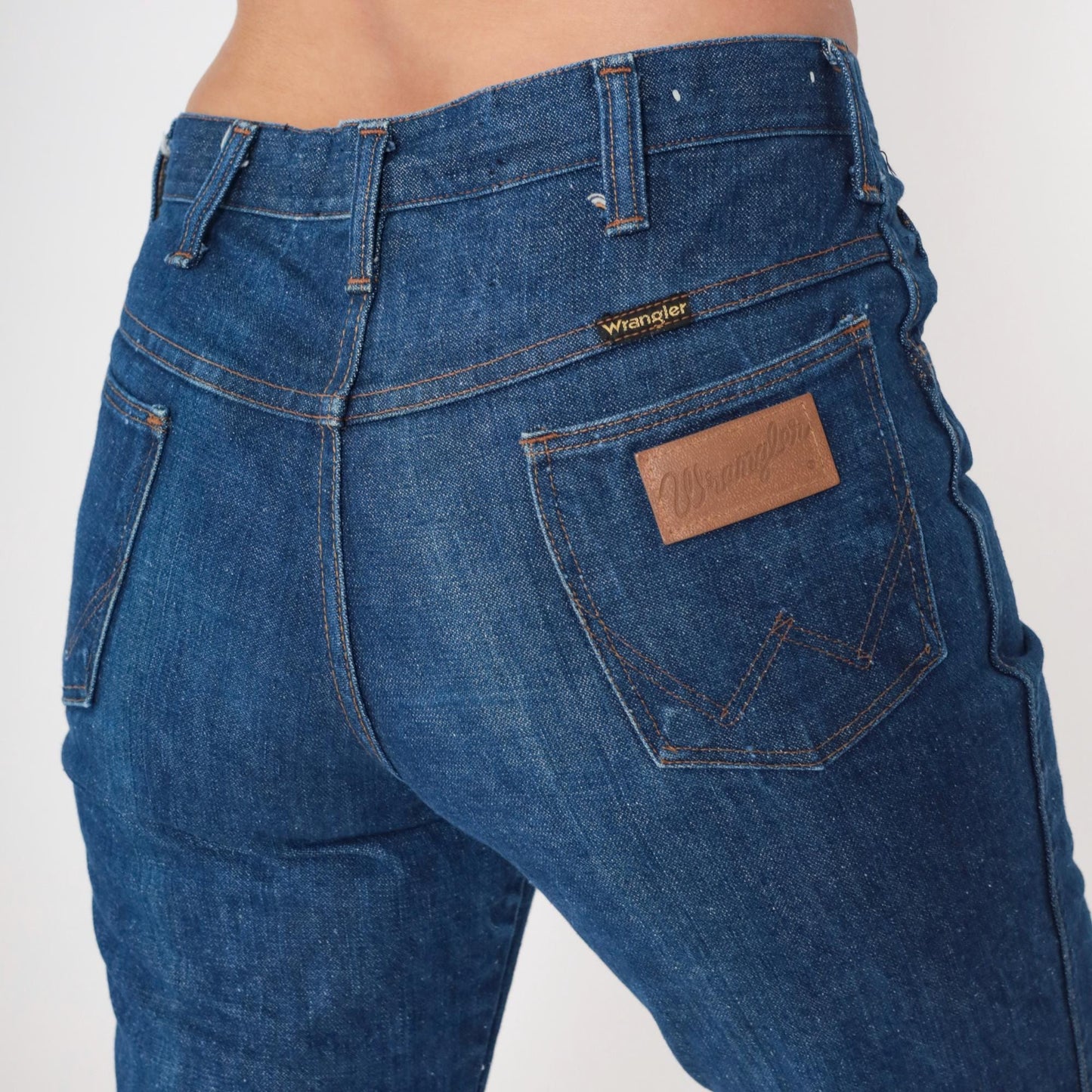 80s Wrangler High Waist Straight Leg Jeans Blue Medium Wash Large L