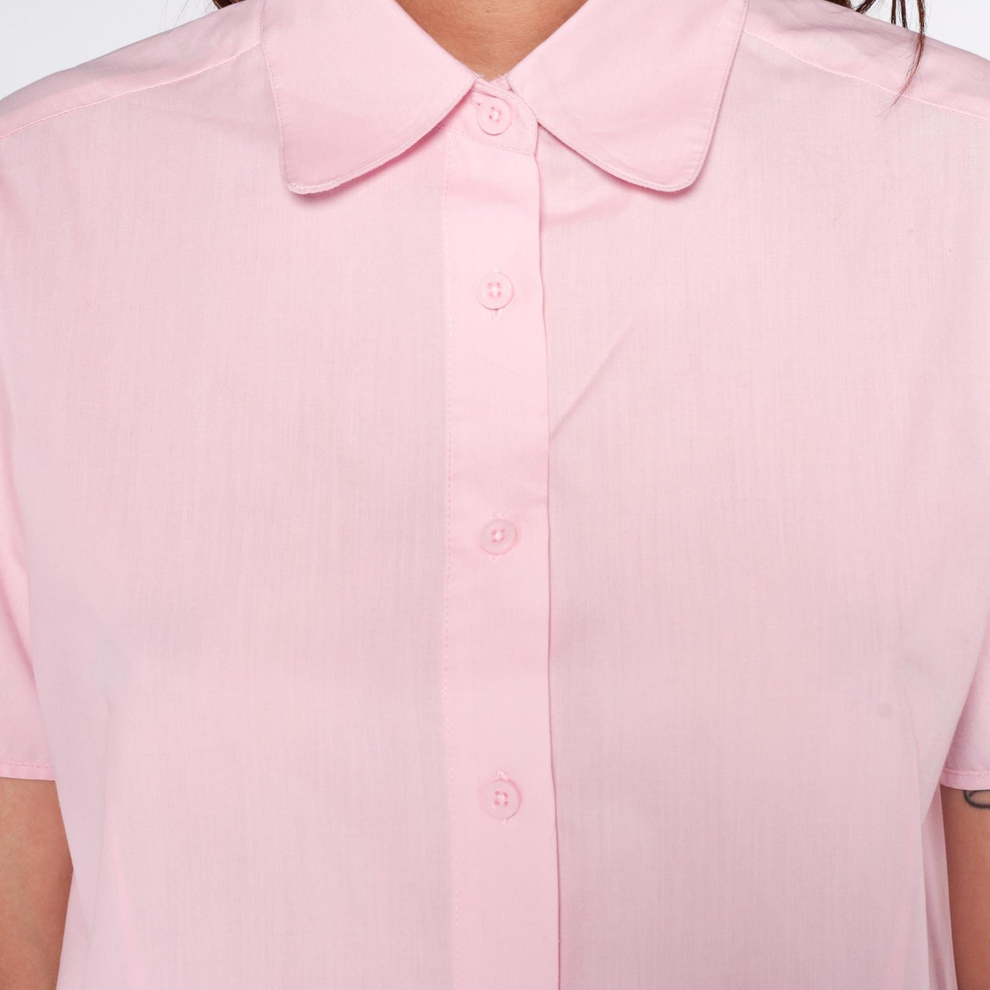 80s American Sweetheart Pink Button-Up Blouse Peter Pan Collar Medium M