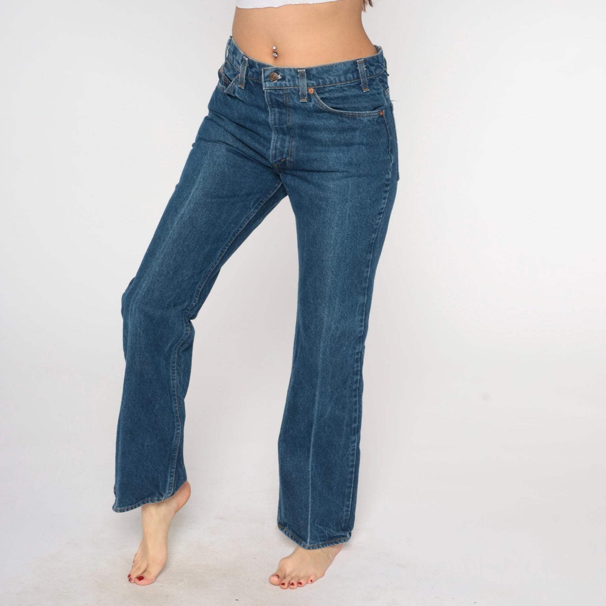 80s Levi's High Rise Straight Leg Jeans Blue Denim 32x32 Medium