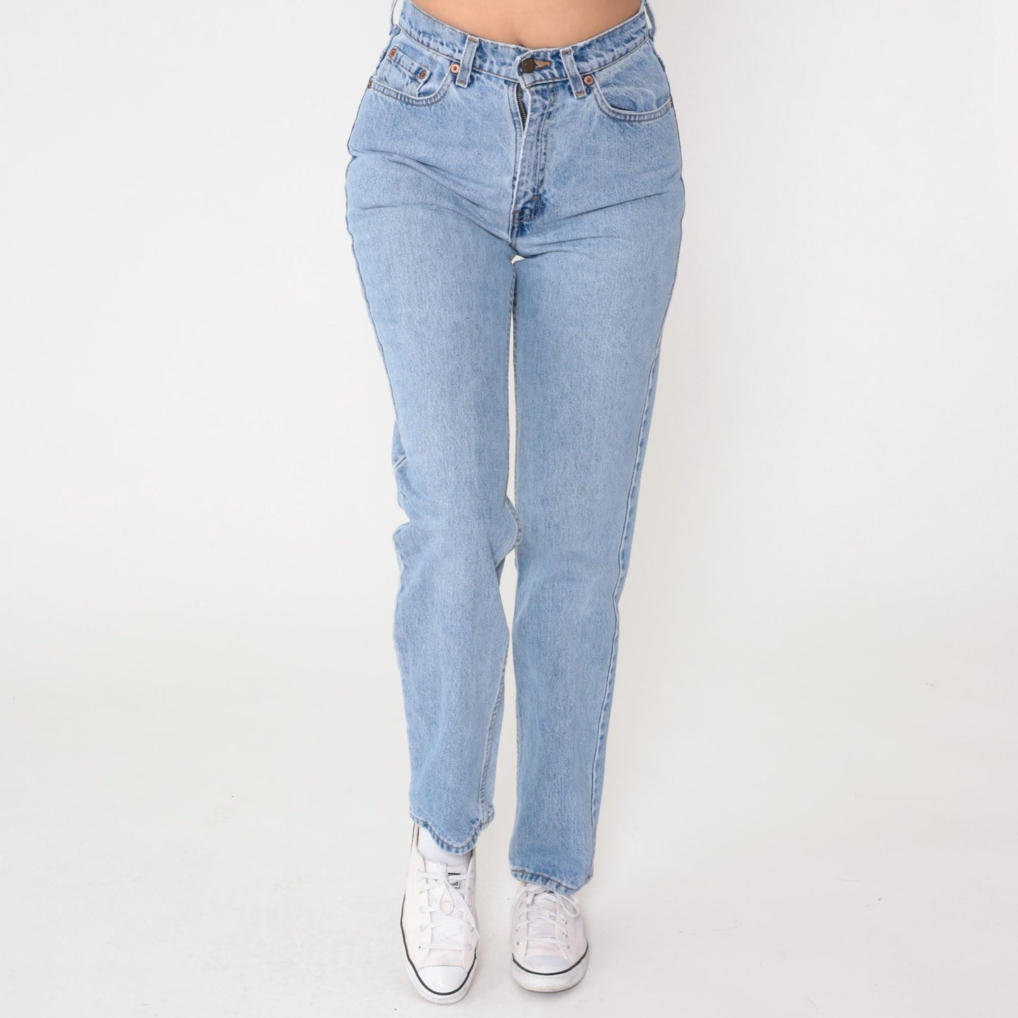 Levi's 521 90s Light Wash High Waisted Straight Leg Jeans Medium