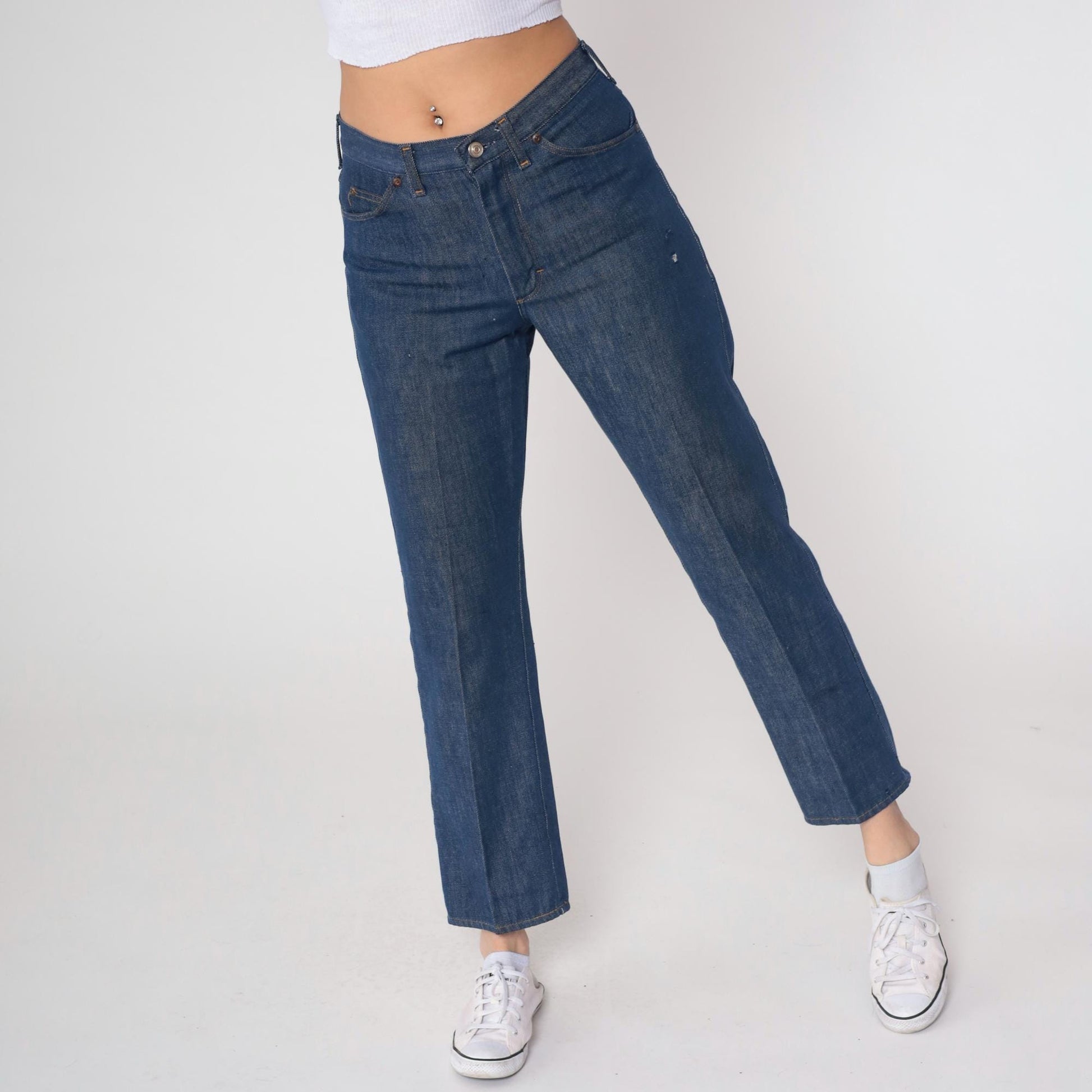 80s High Rise Straight Leg Blue Denim Jeans Medium Wash Medium M