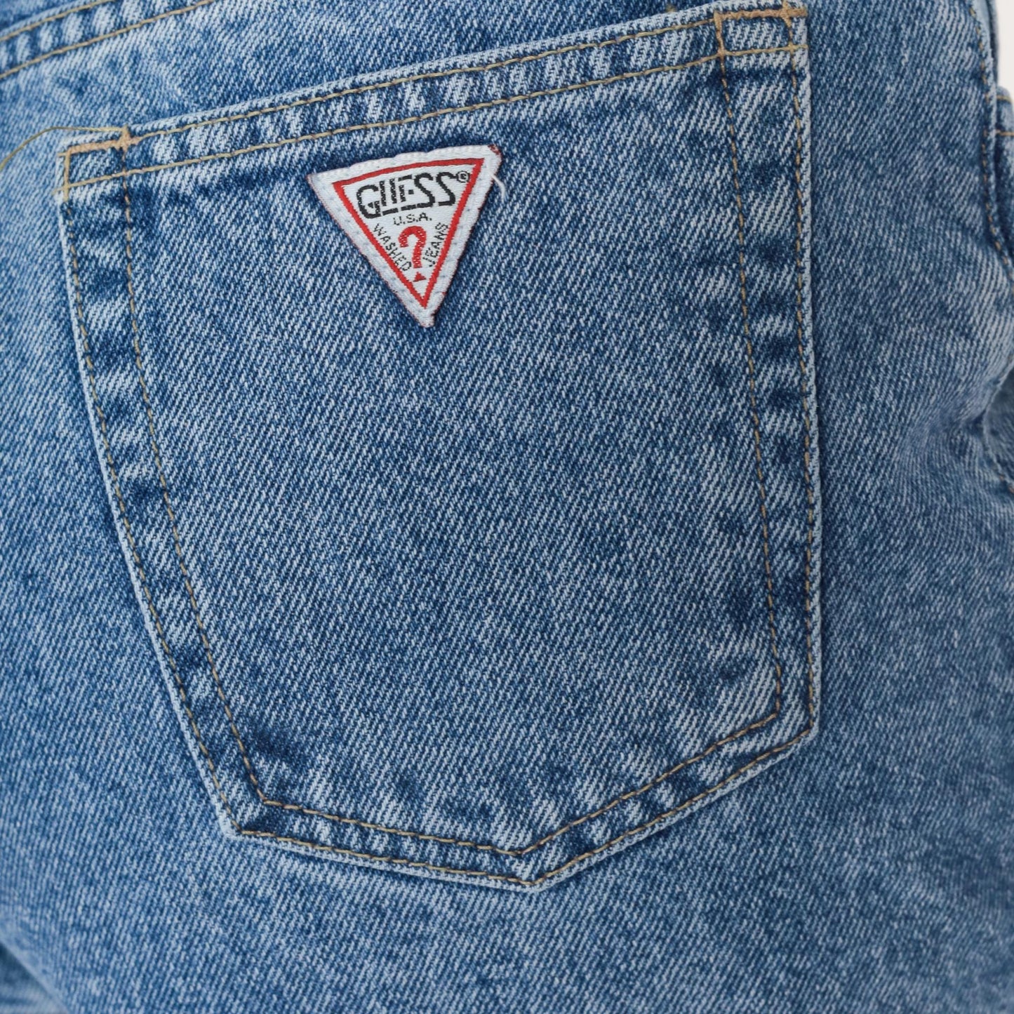 90s Guess Light Blue Denim Shorts High Waisted Button Fly Size 30