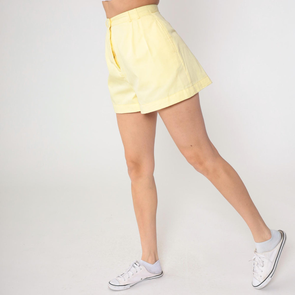 80s Connections Tropical Floral Shorts Yellow High Waisted Small