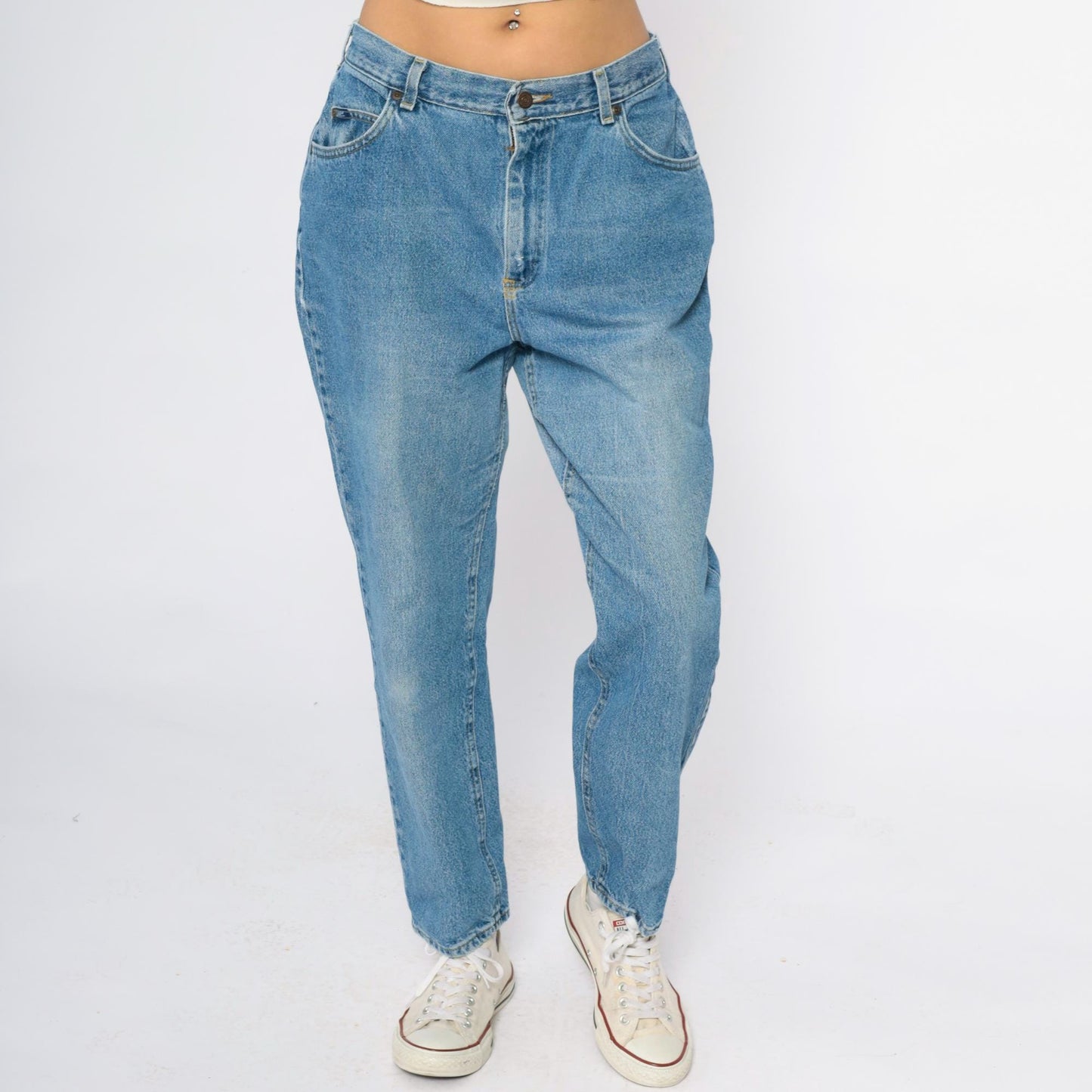 90s Lee High-Waisted Straight Leg Jeans Medium Wash Denim Large L