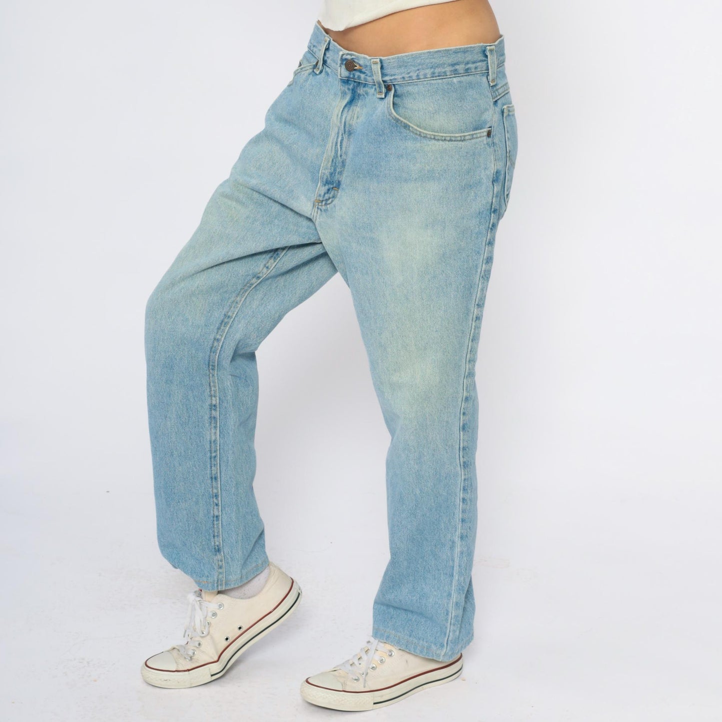 Y2K Lee Light Wash Straight Leg Jeans Blue Denim Men's 36