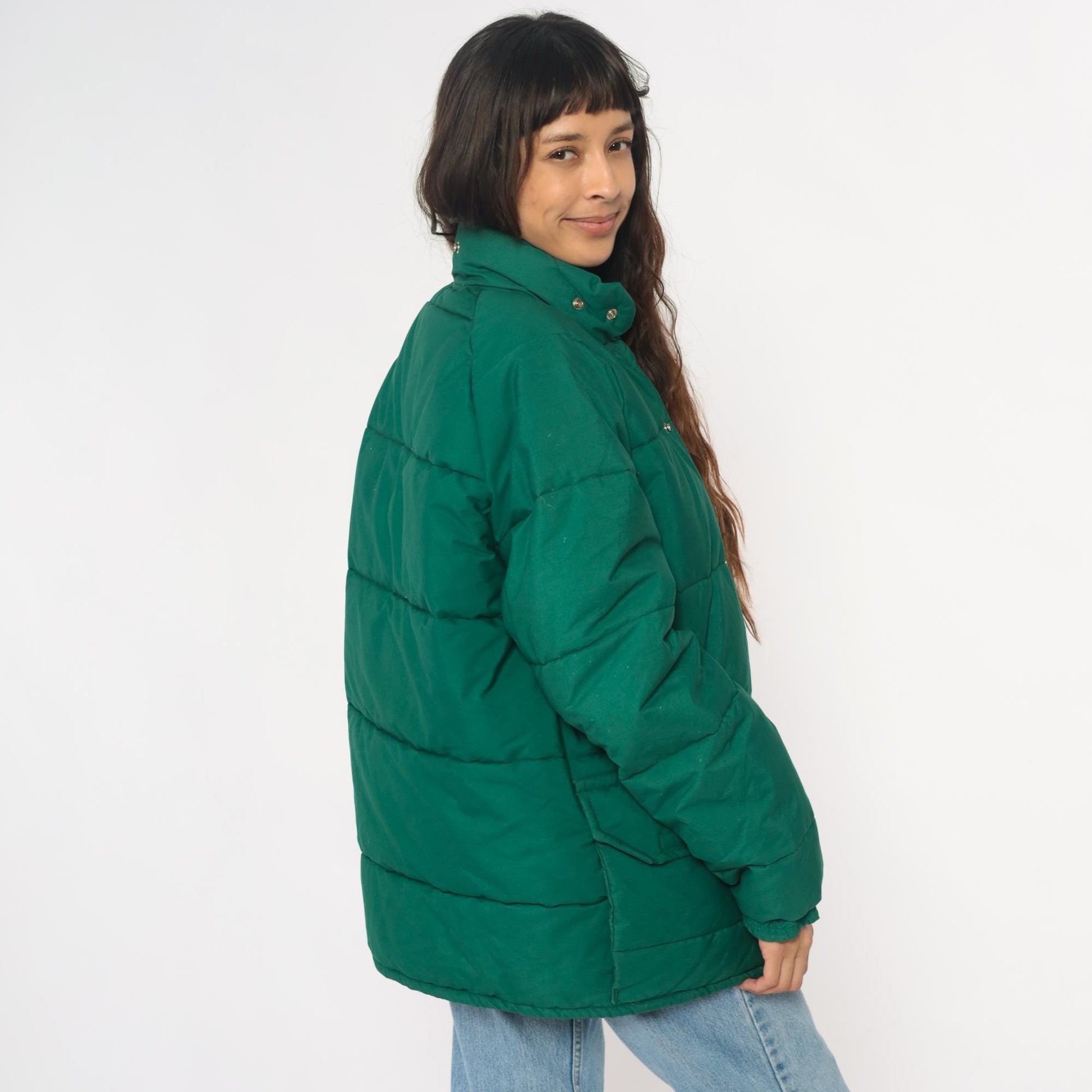 70s Columbia Sportswear Green Quilted Puffer Jacket Unisex Medium