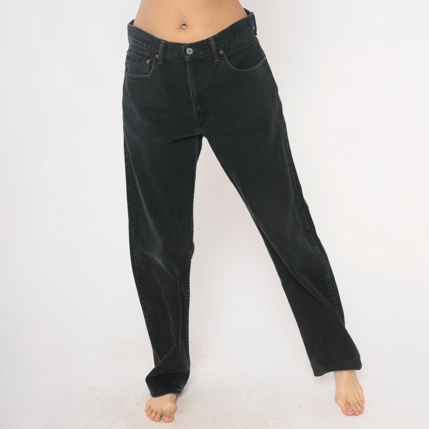 Levi's 550 Black Denim Jeans Y2K Relaxed Fit High Rise 33x34
