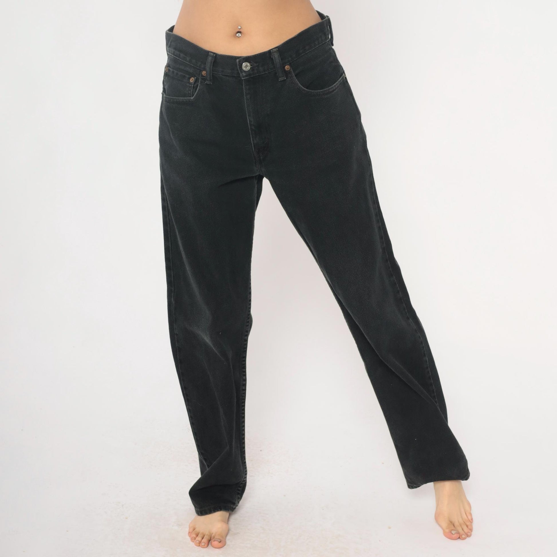 Levi's 550 Black Denim Jeans Y2K Relaxed Fit High Rise 33x34