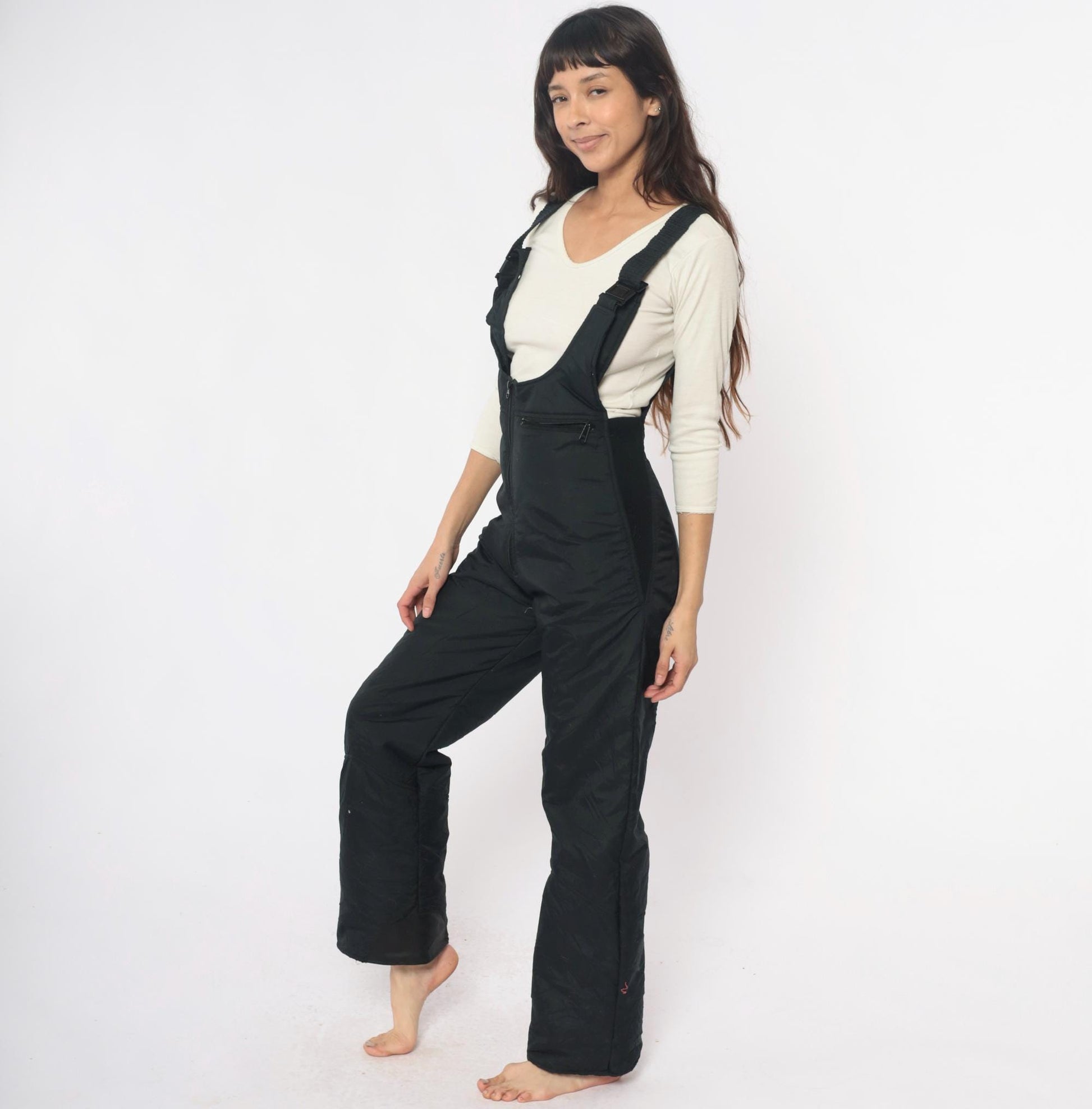 90s Colorado Classics Black Ski Overalls Insulated Snow Pants Small S