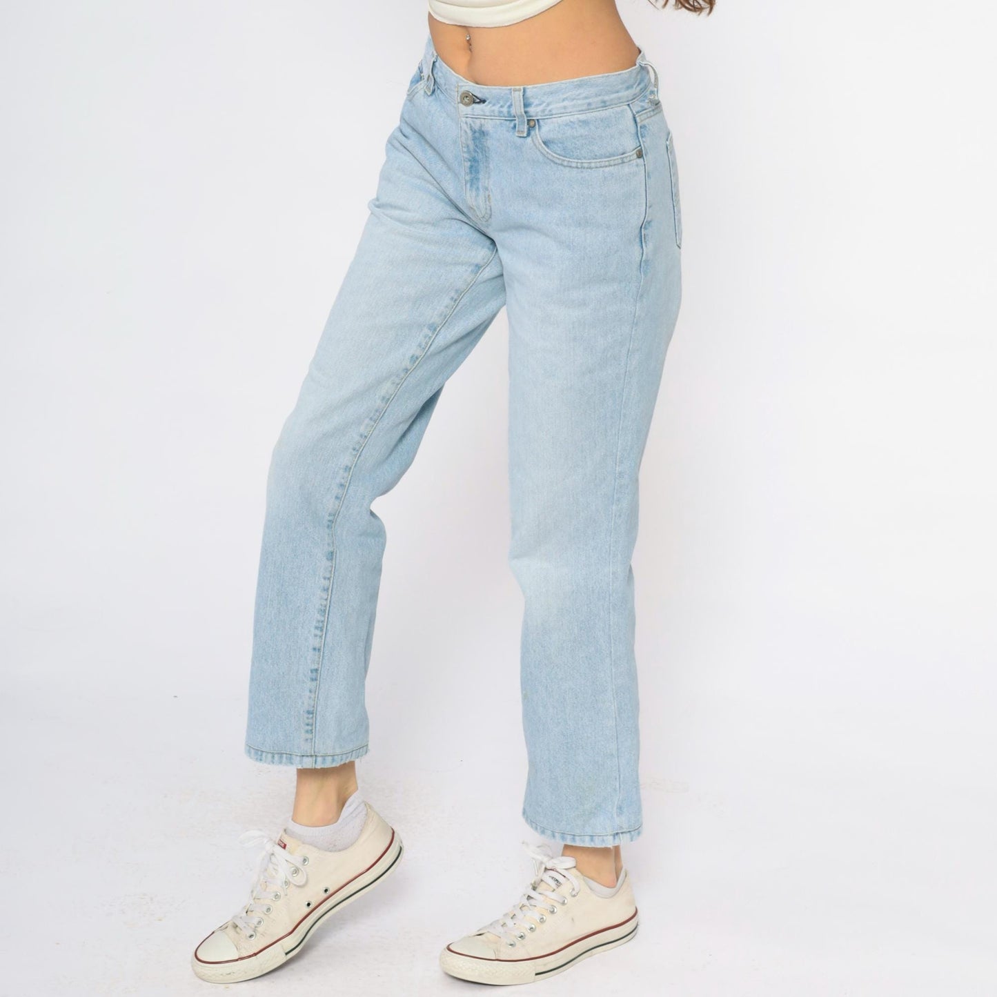 Tommy Hilfiger Y2K Light Wash Denim Cropped Ankle Jeans Small S