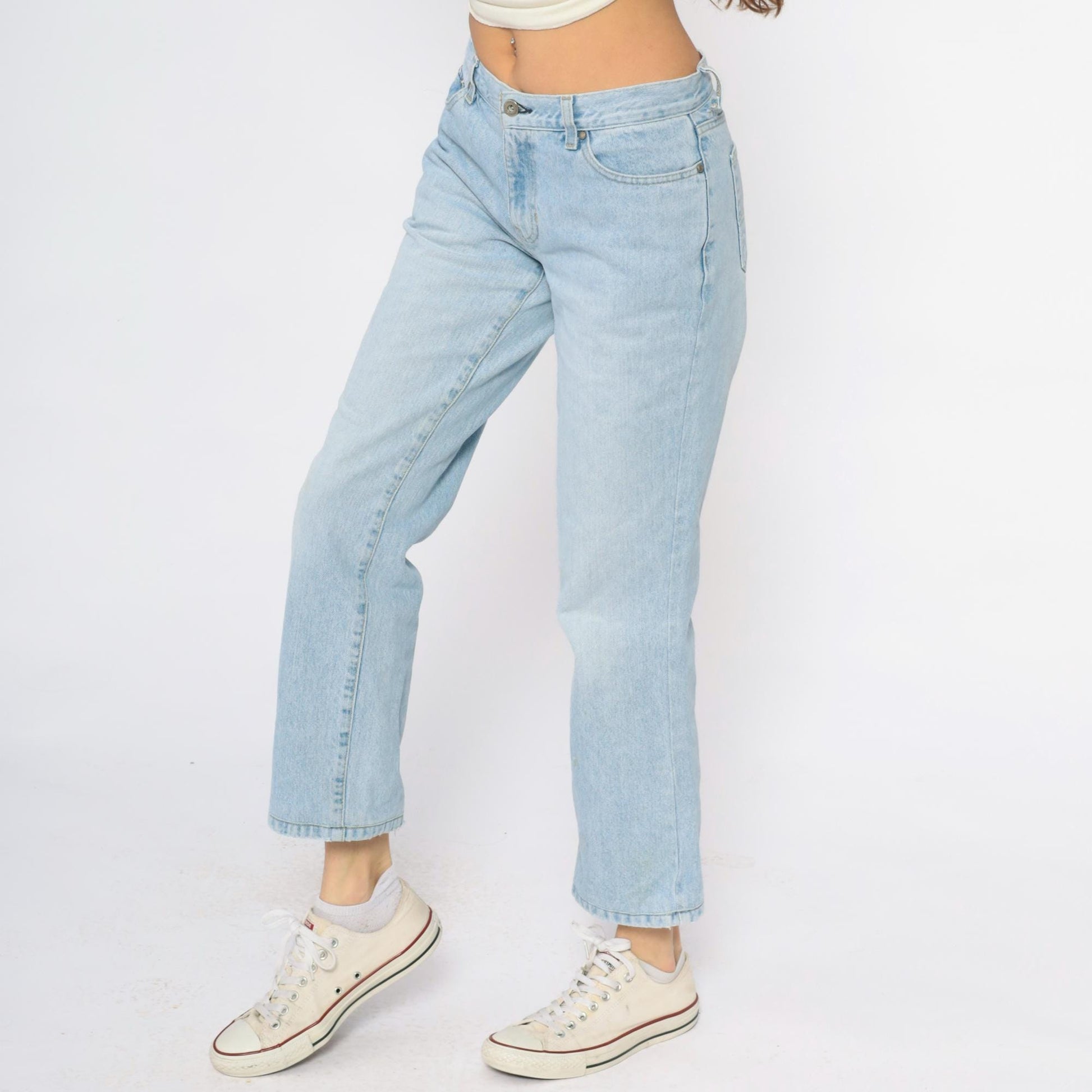 Tommy Hilfiger Y2K Light Wash Denim Cropped Ankle Jeans Small S