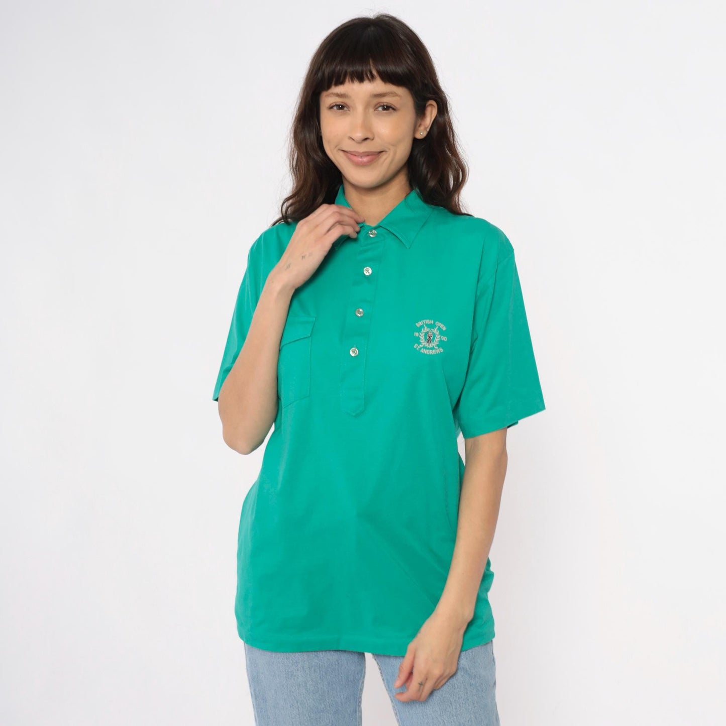 90s Sporting Choice British Open St. Andrews Golf Polo Teal Medium M
