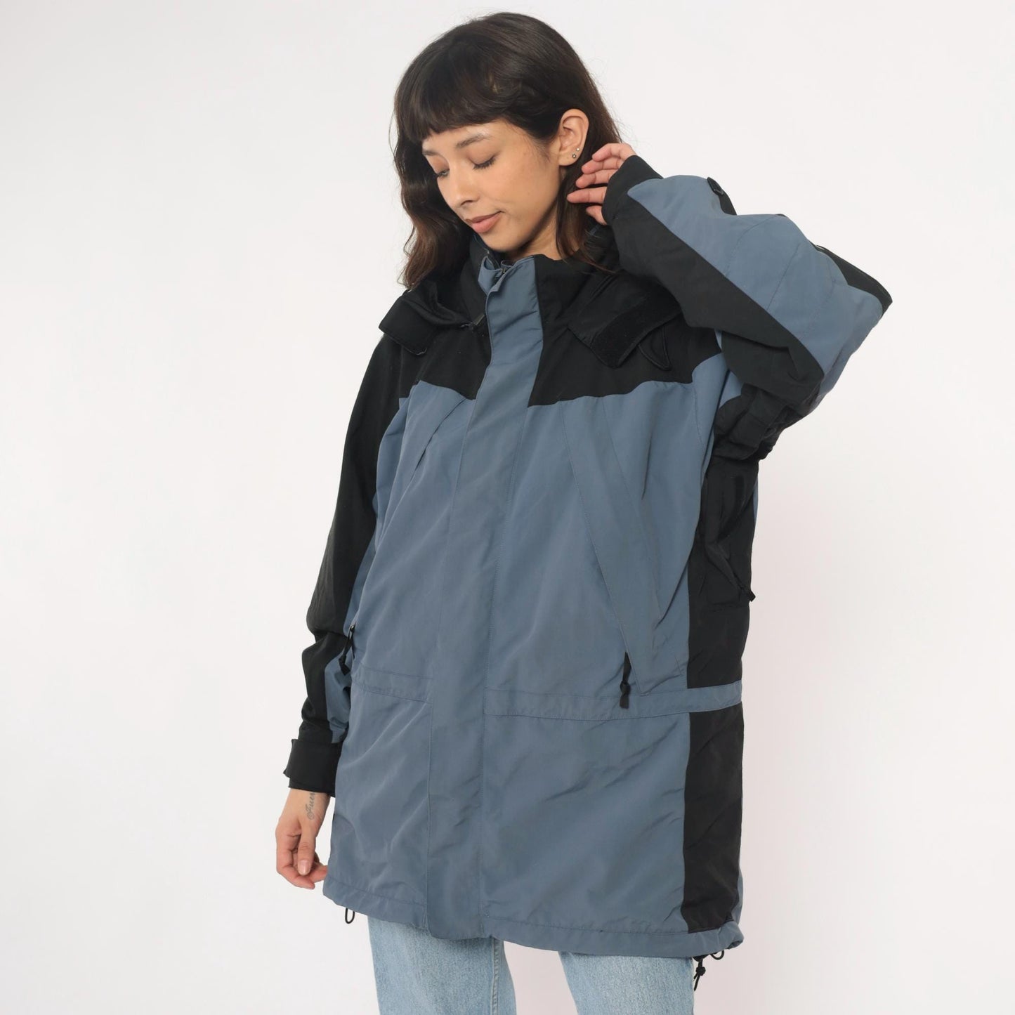 The North Face 90s Colorblock Hooded Windbreaker HydroSeal Nylon Jacket Large L