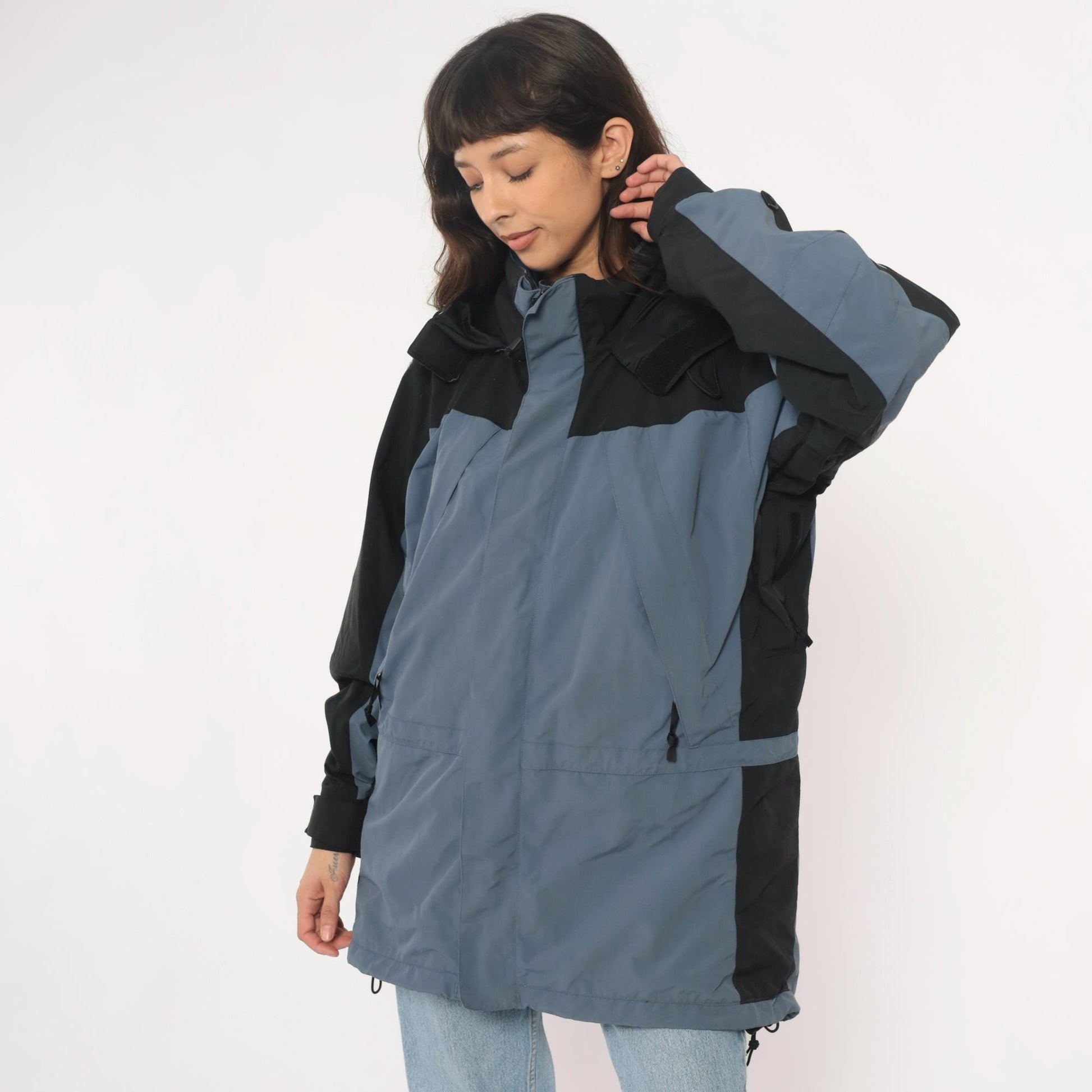 The North Face 90s Colorblock Hooded Windbreaker HydroSeal Nylon Jacket Large L