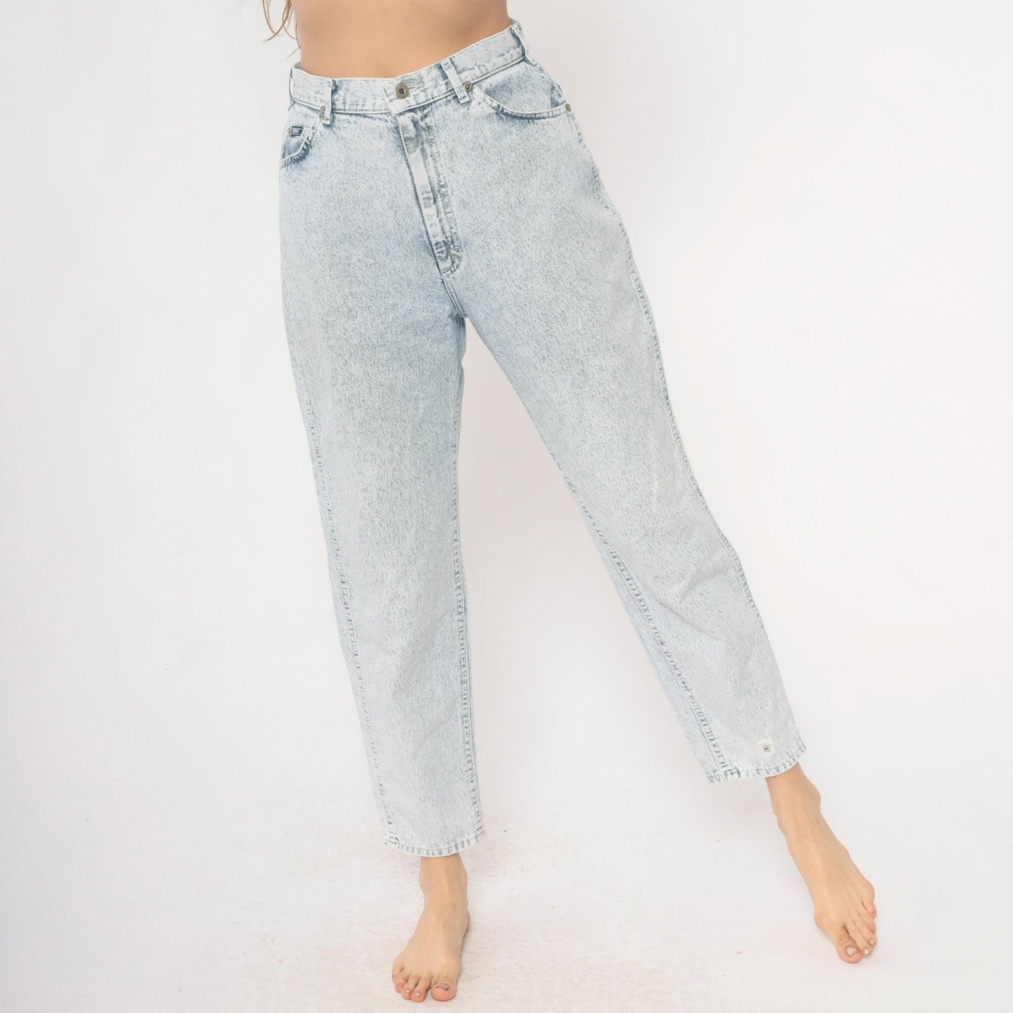 90s Lee Light Wash High Waisted Straight Leg Mom Jeans Small