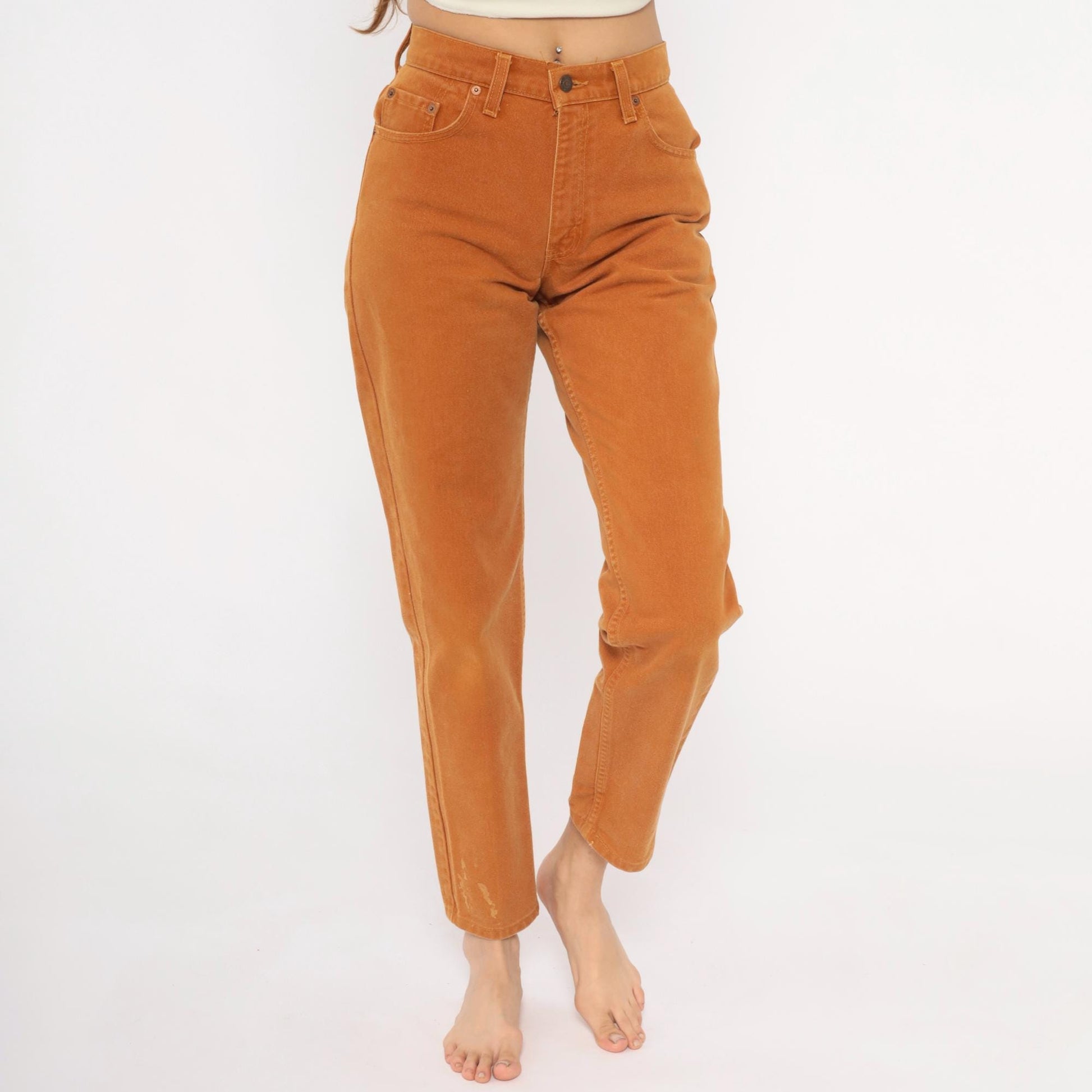 90s Levi's High Waisted Mom Jeans Mustard Caramel Straight Leg Small S