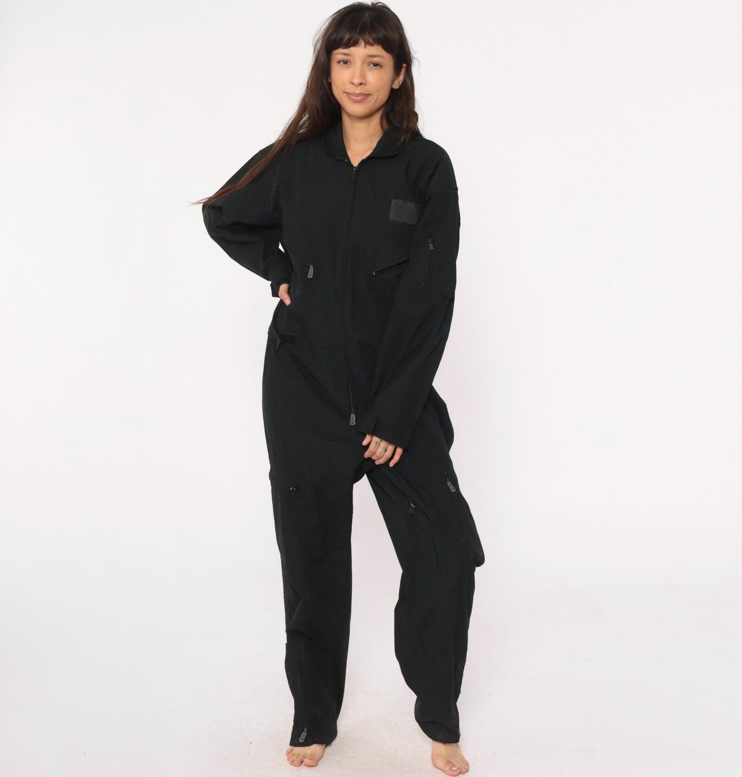 Y2K Black Roth Co Coveralls Zip Front Utilitarian Jumpsuit Medium M