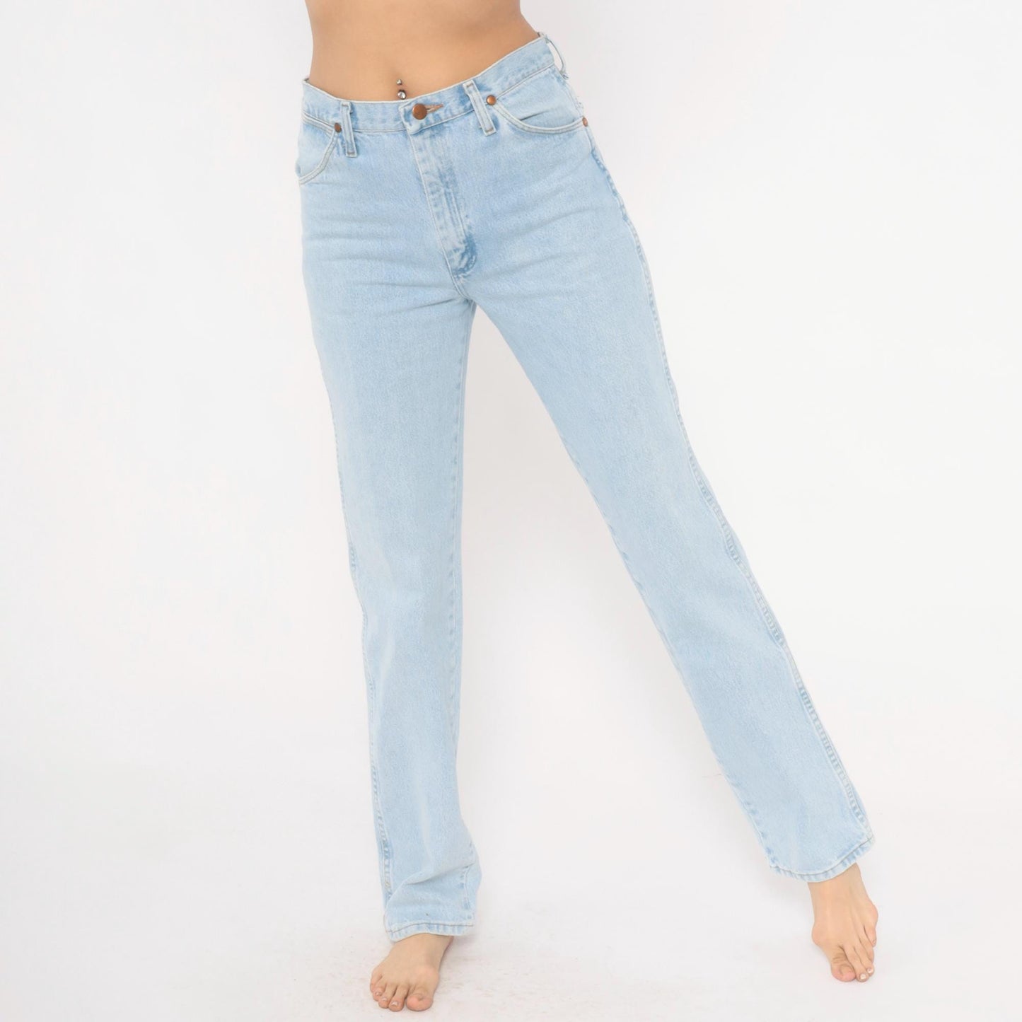 90s Wrangler Light Wash Straight Leg High Rise Jeans 31x34