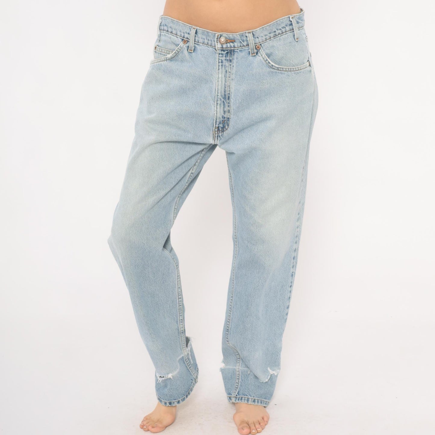 Levi's 505 Light Wash Jeans 2000s Straight Leg Denim Cotton W36 L30